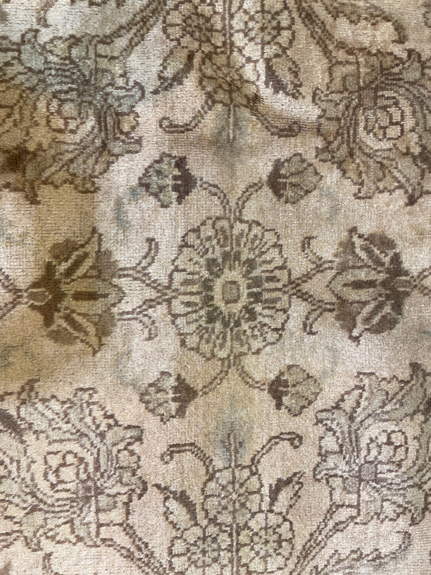 Hand-Knotted Wool Rug Tabriz Tea Washed 11'3" x 14'8"