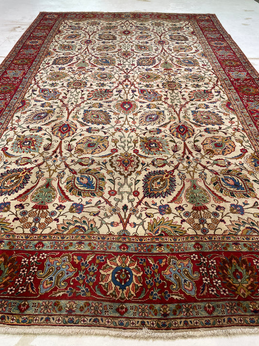 Hand-Knotted Wool Rug Tabriz 9'9" x 15'9"