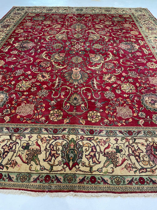 Hand-Knotted Wool Rug Tabriz 11'6" x 14'1"