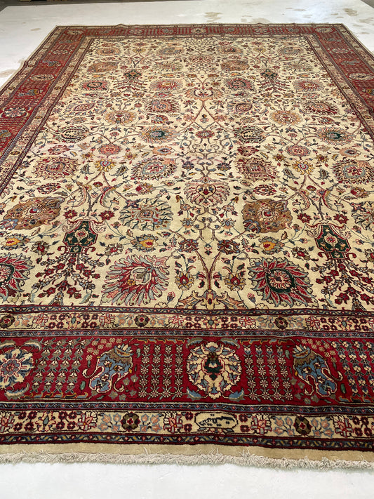Hand-Knotted Wool Rug Tabriz 11'6" x 16'3"