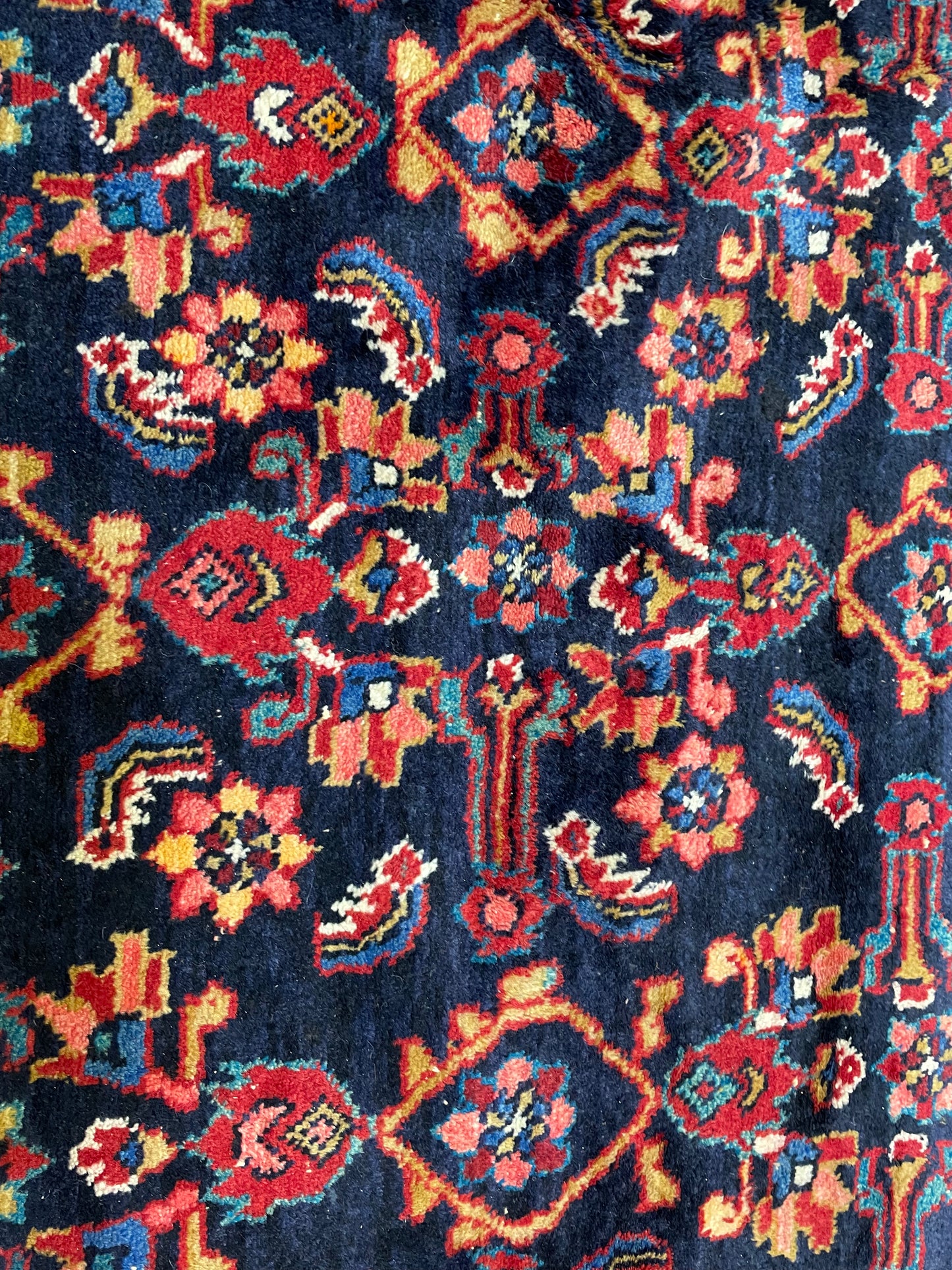 Hand-Knotted Wool Rug Hamedan Nanaj 10'3"  x 13'