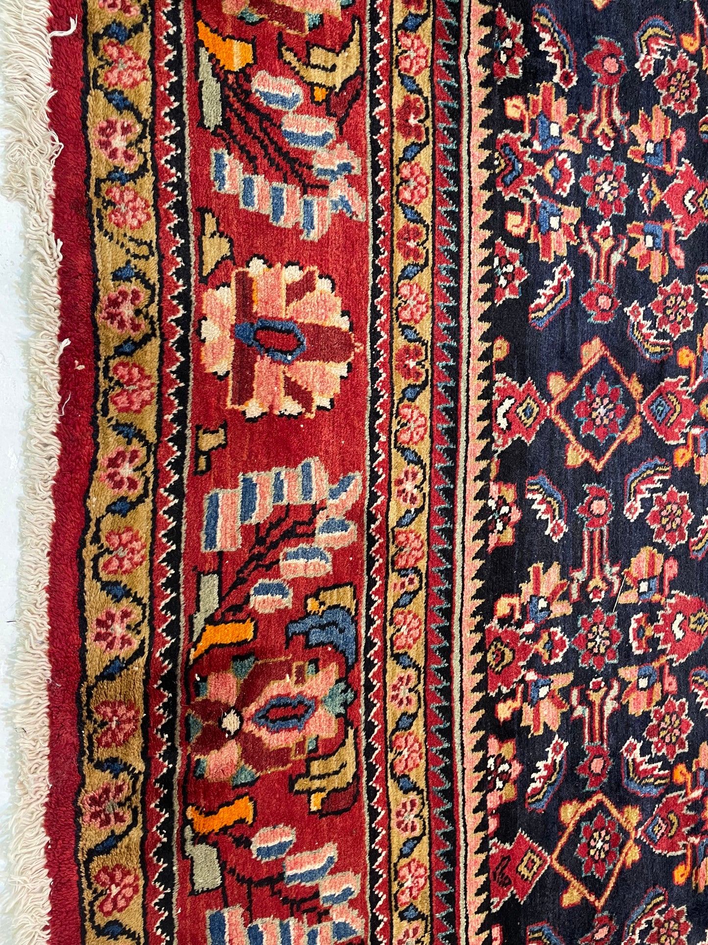 Hand-Knotted Wool Rug Hamedan Nanaj 10'3"  x 13'