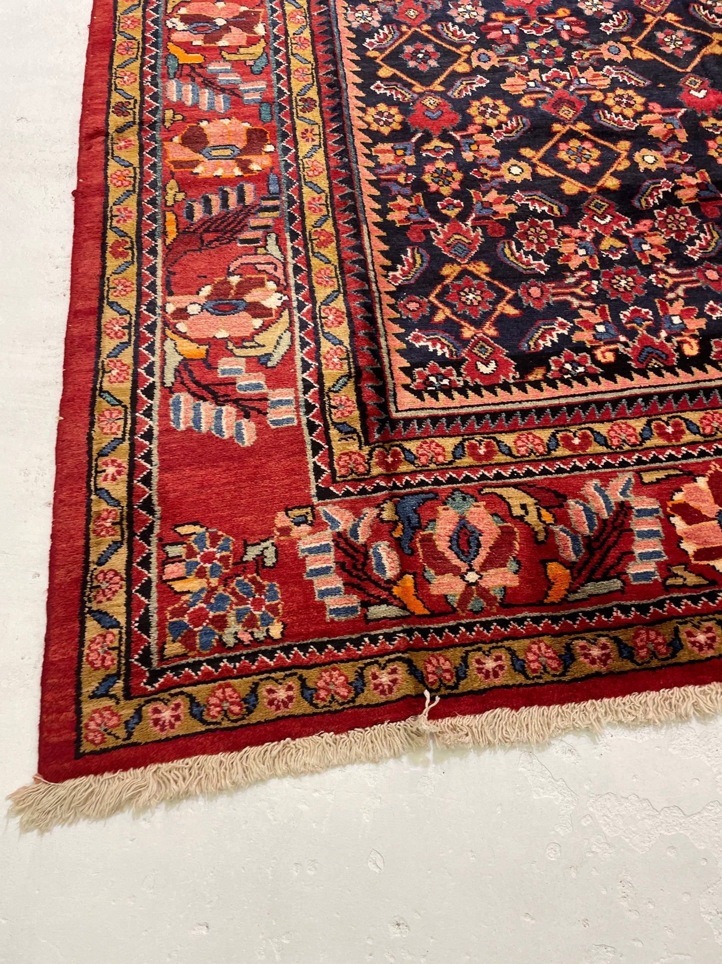 Hand-Knotted Wool Rug Hamedan Nanaj 10'3"  x 13'