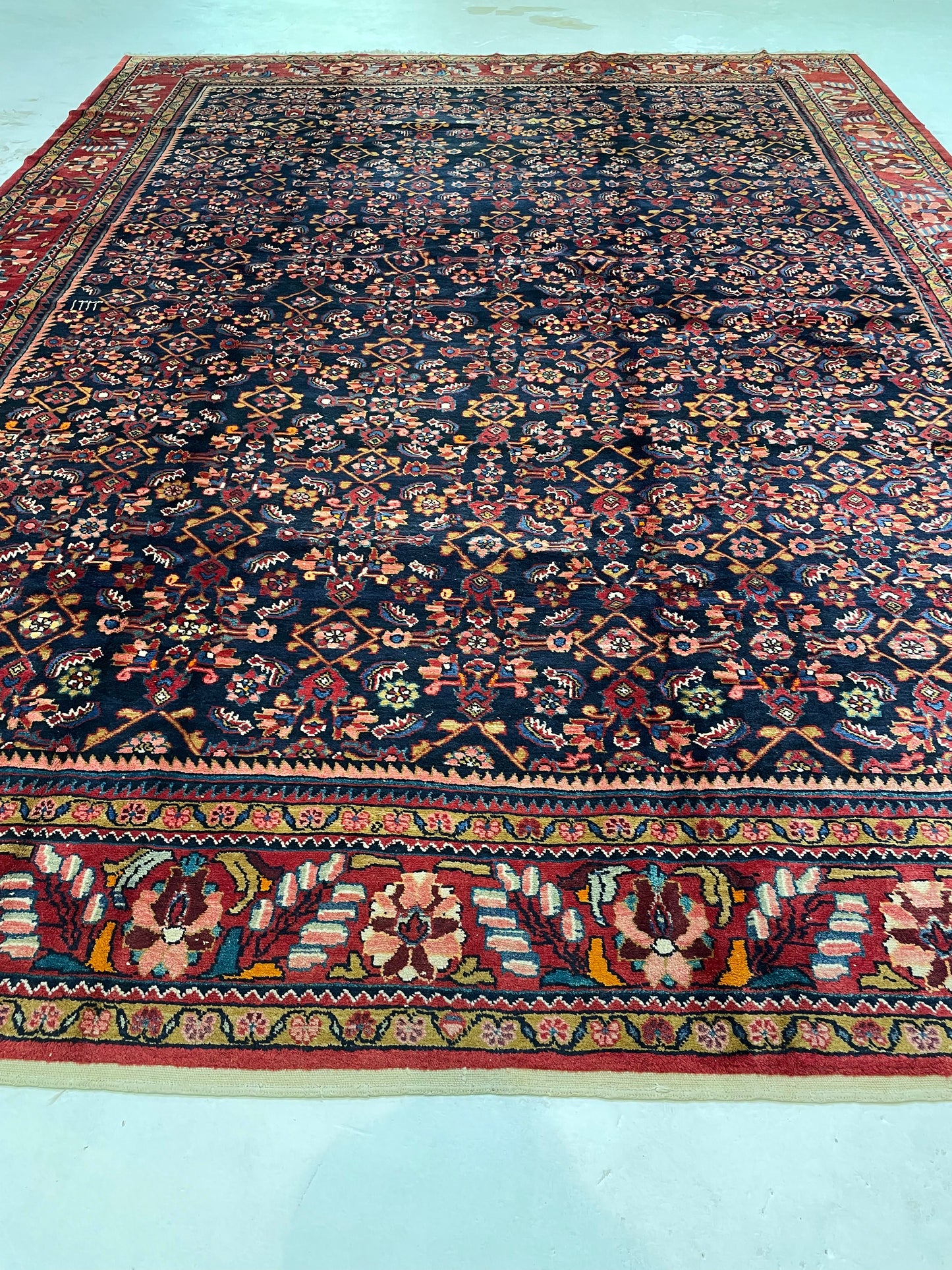 Hand-Knotted Wool Rug Hamedan Nanaj 10'3"  x 13'