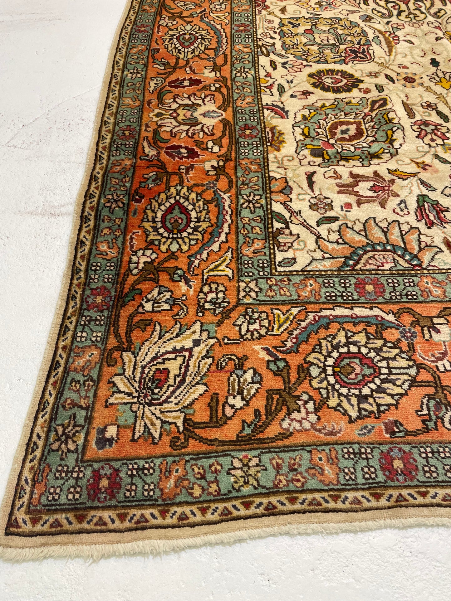 Hand-Knotted Wool Rug Tabriz 9'3" x 12'6"