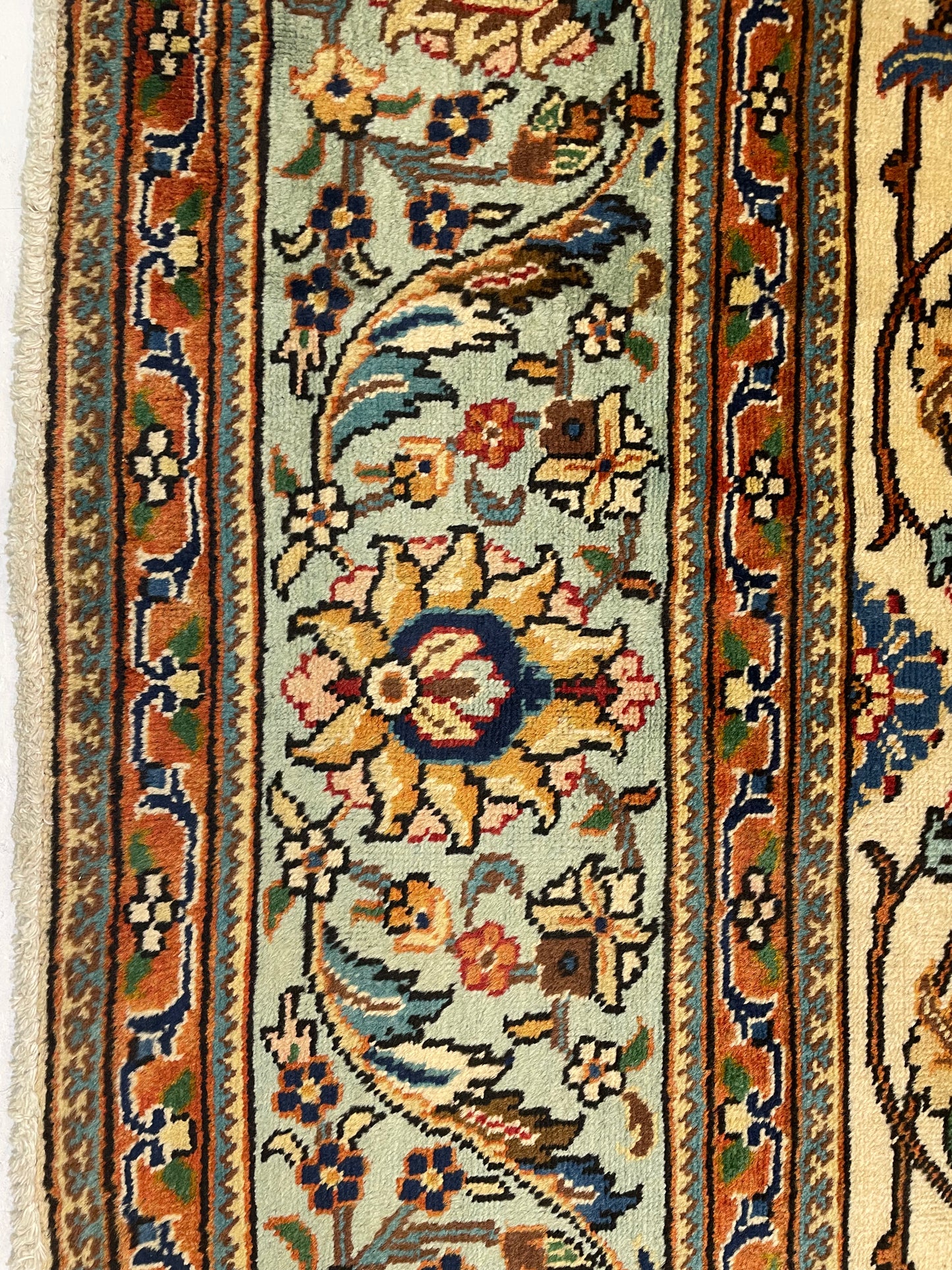 Hand-Knotted Wool Rug Tabriz 9'10" x 13'