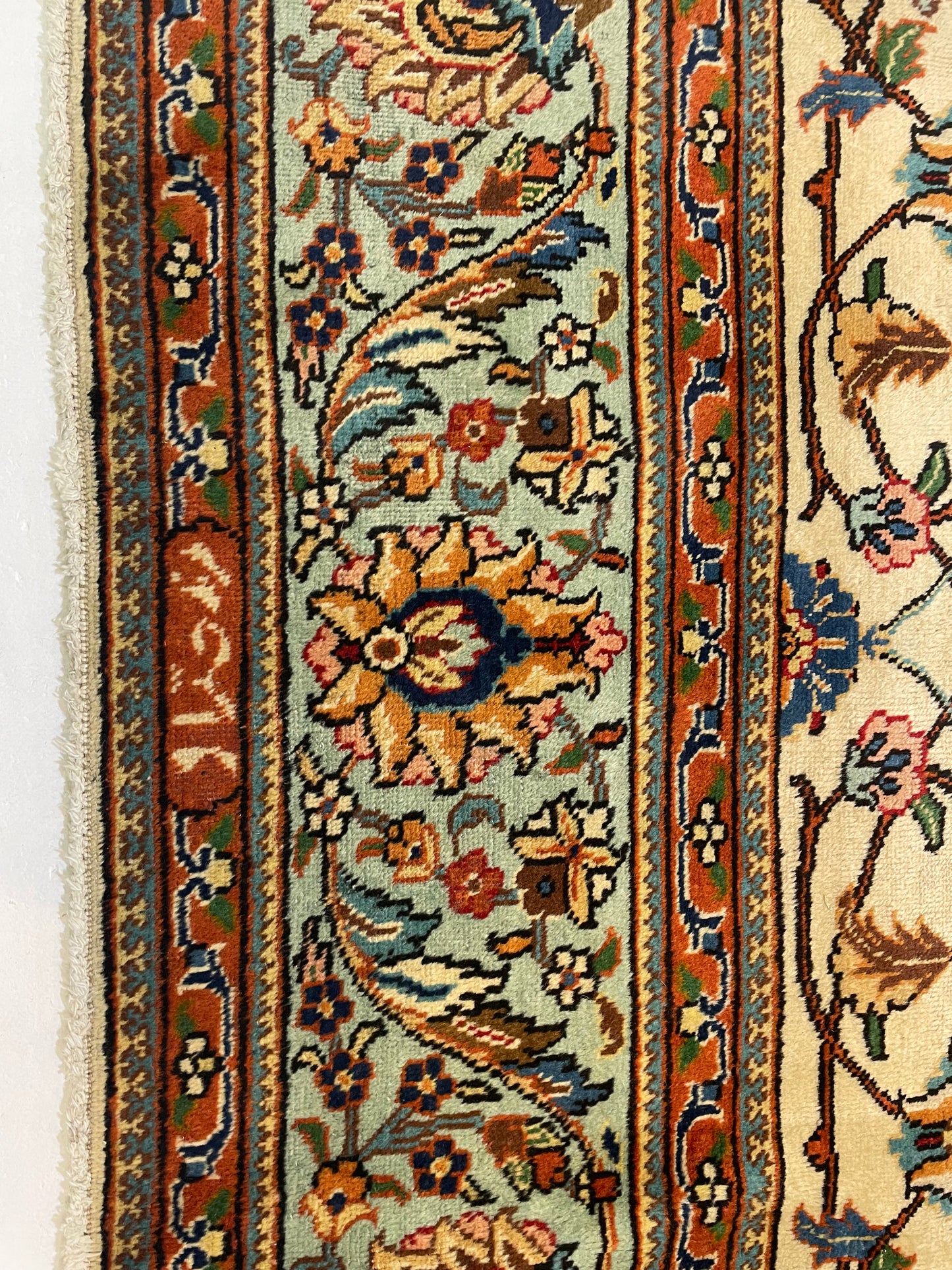 Hand-Knotted Wool Rug Tabriz 9'10" x 13'