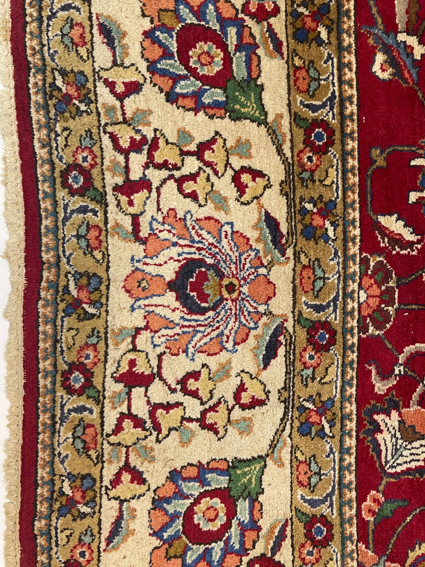 Hand-Knotted Wool Rug Tabriz Signed 9'9" x 12'11"