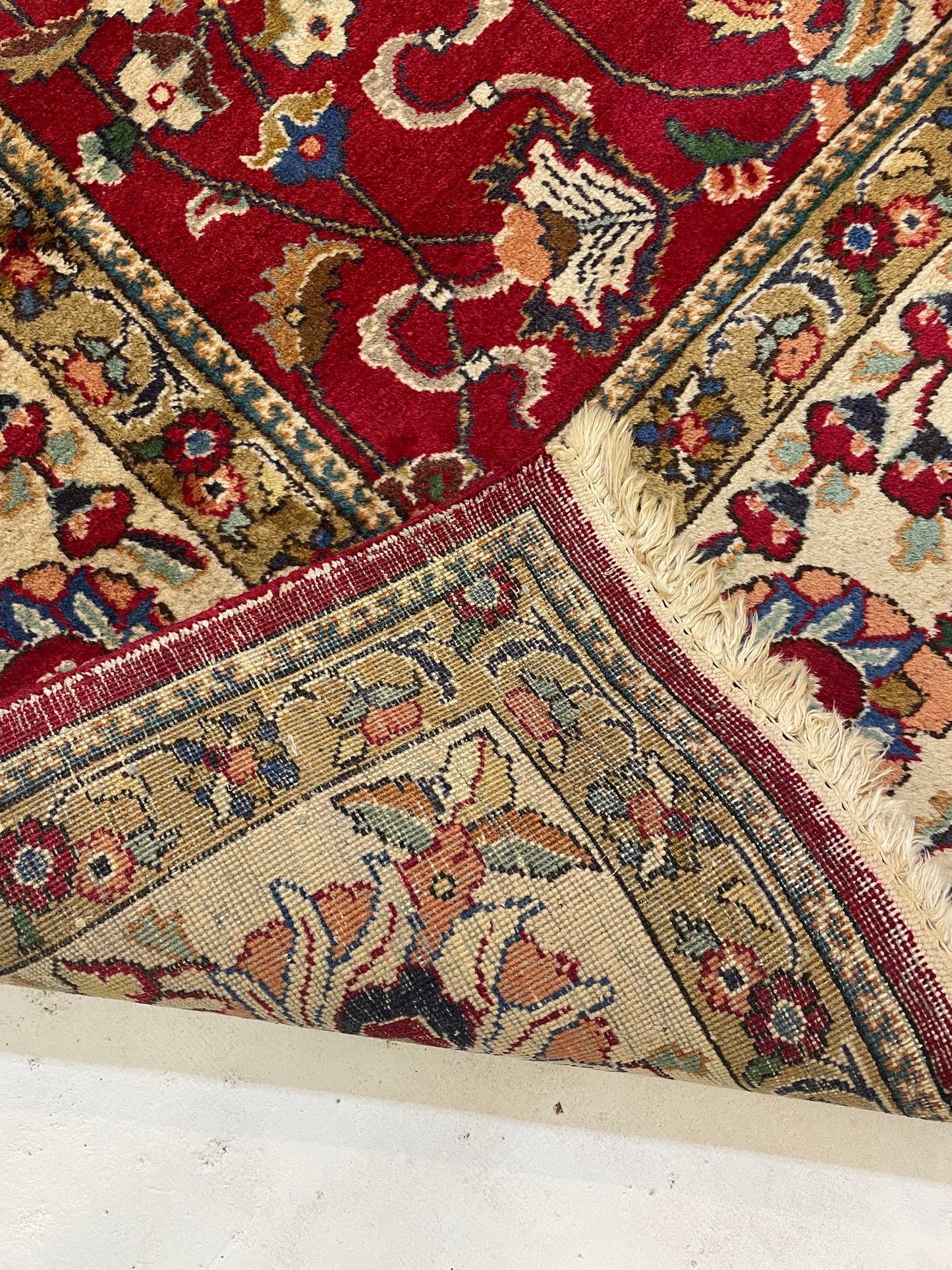 Hand-Knotted Wool Rug Tabriz Signed 9'9" x 12'11"