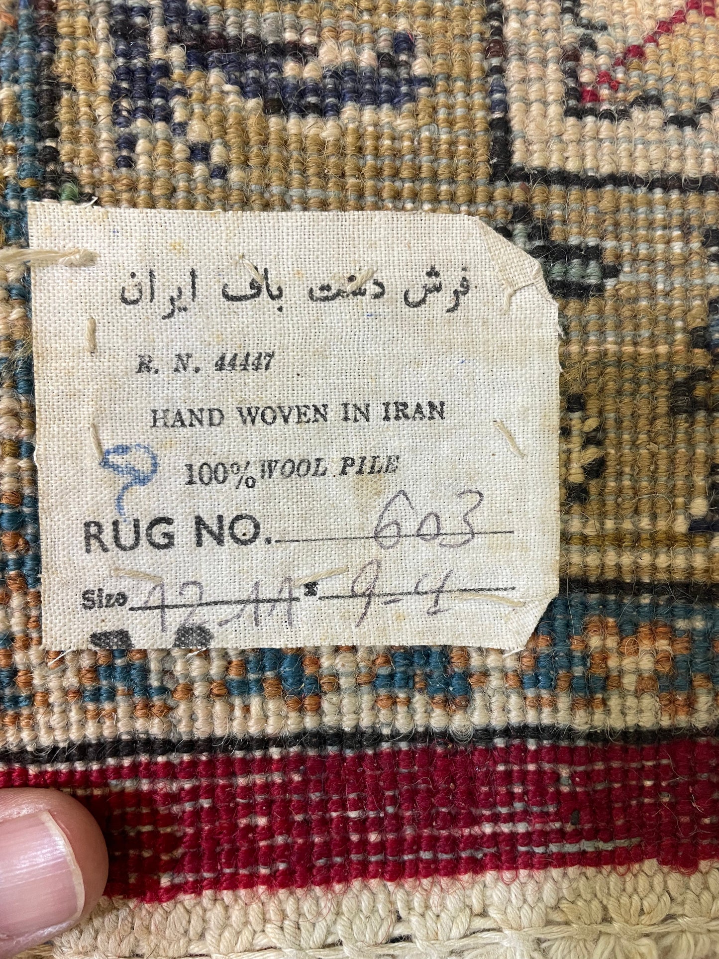 Hand-Knotted Wool Rug Tabriz Signed 9'9" x 12'11"