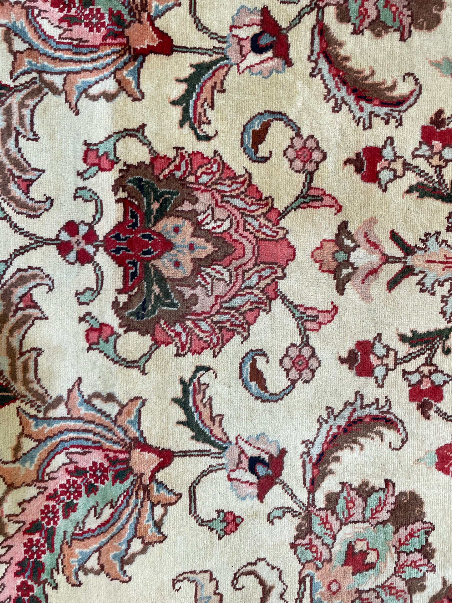 Hand-Knotted Wool Rug Tabriz Signed 9'7" x 12'8"
