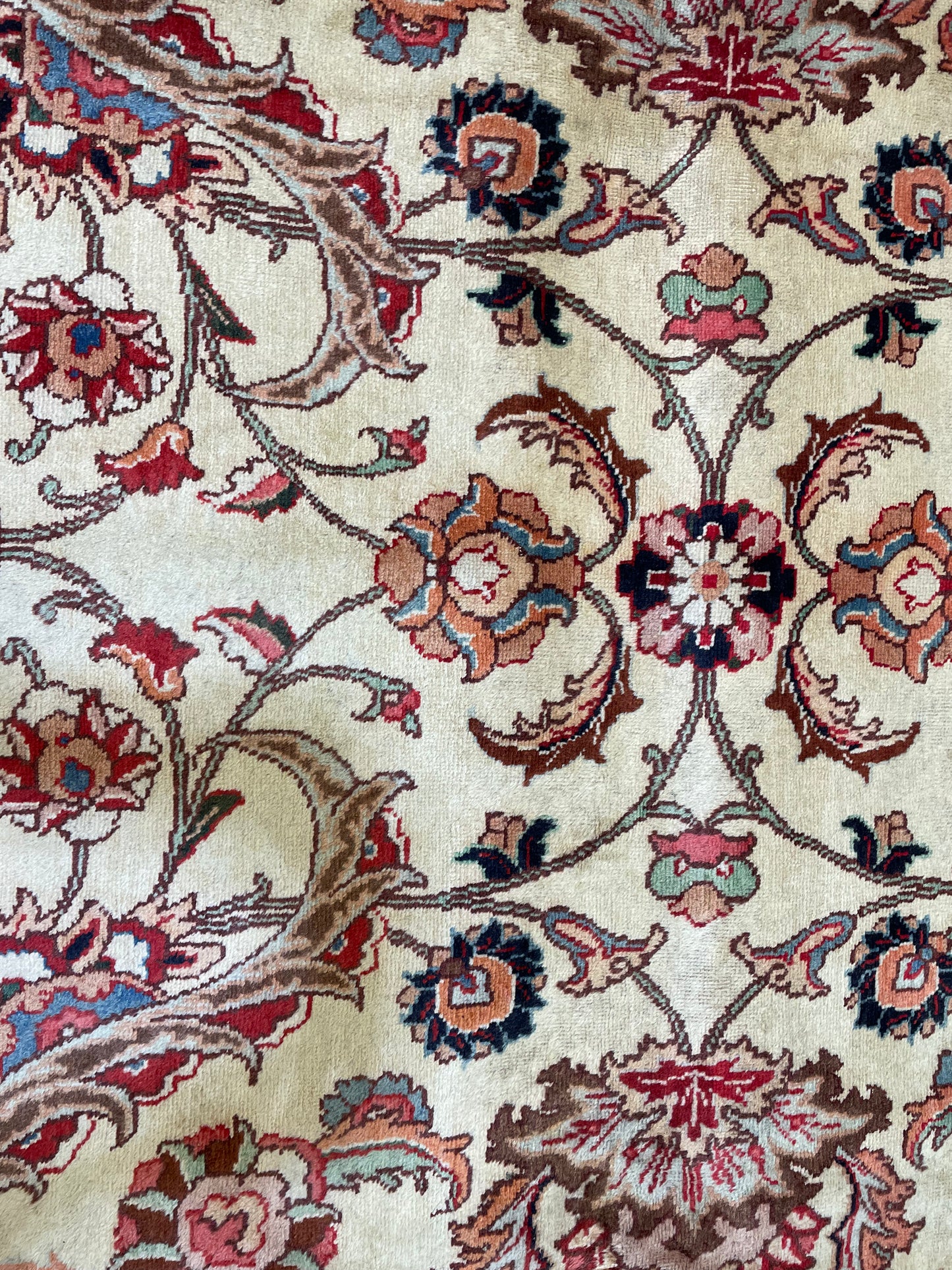 Hand-Knotted Wool Rug Tabriz Signed 9'7" x 12'8"