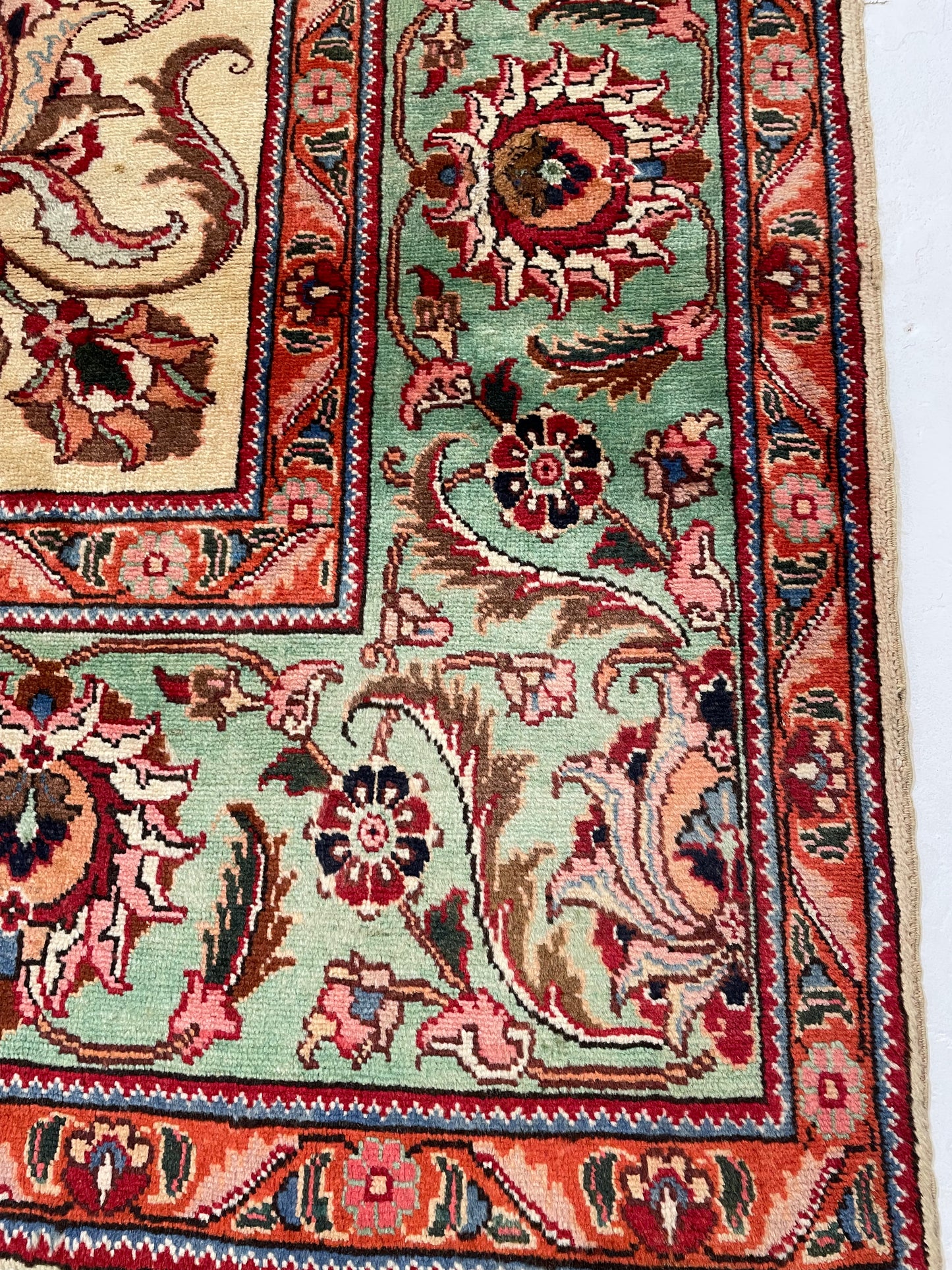 Hand-Knotted Wool Rug Tabriz Signed 9'7" x 12'8"