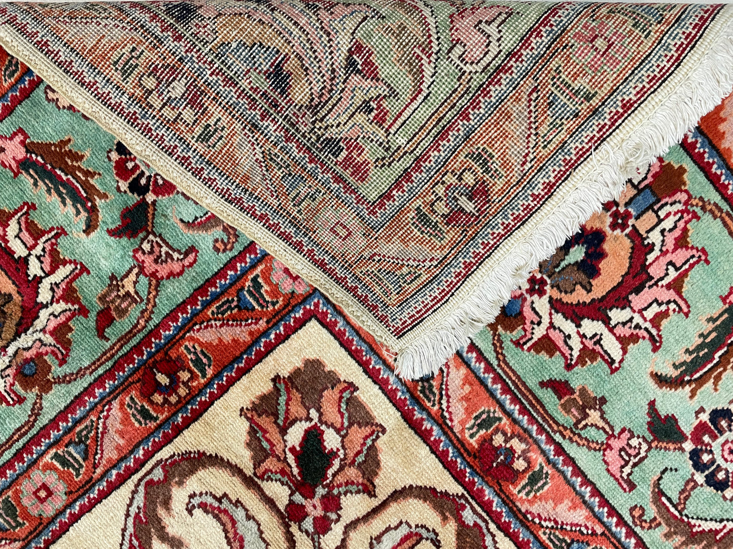 Hand-Knotted Wool Rug Tabriz Signed 9'7" x 12'8"