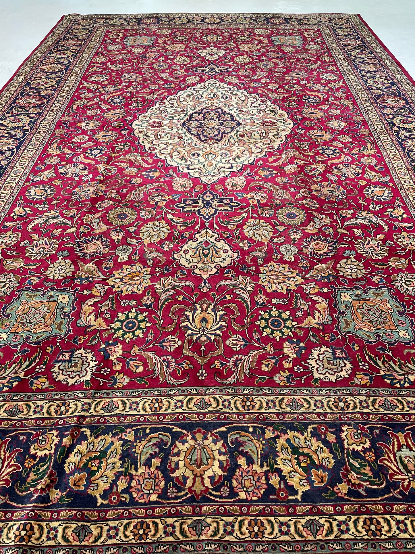Hand-Knotted Wool Rug Tabriz 10'3" x 15'11"