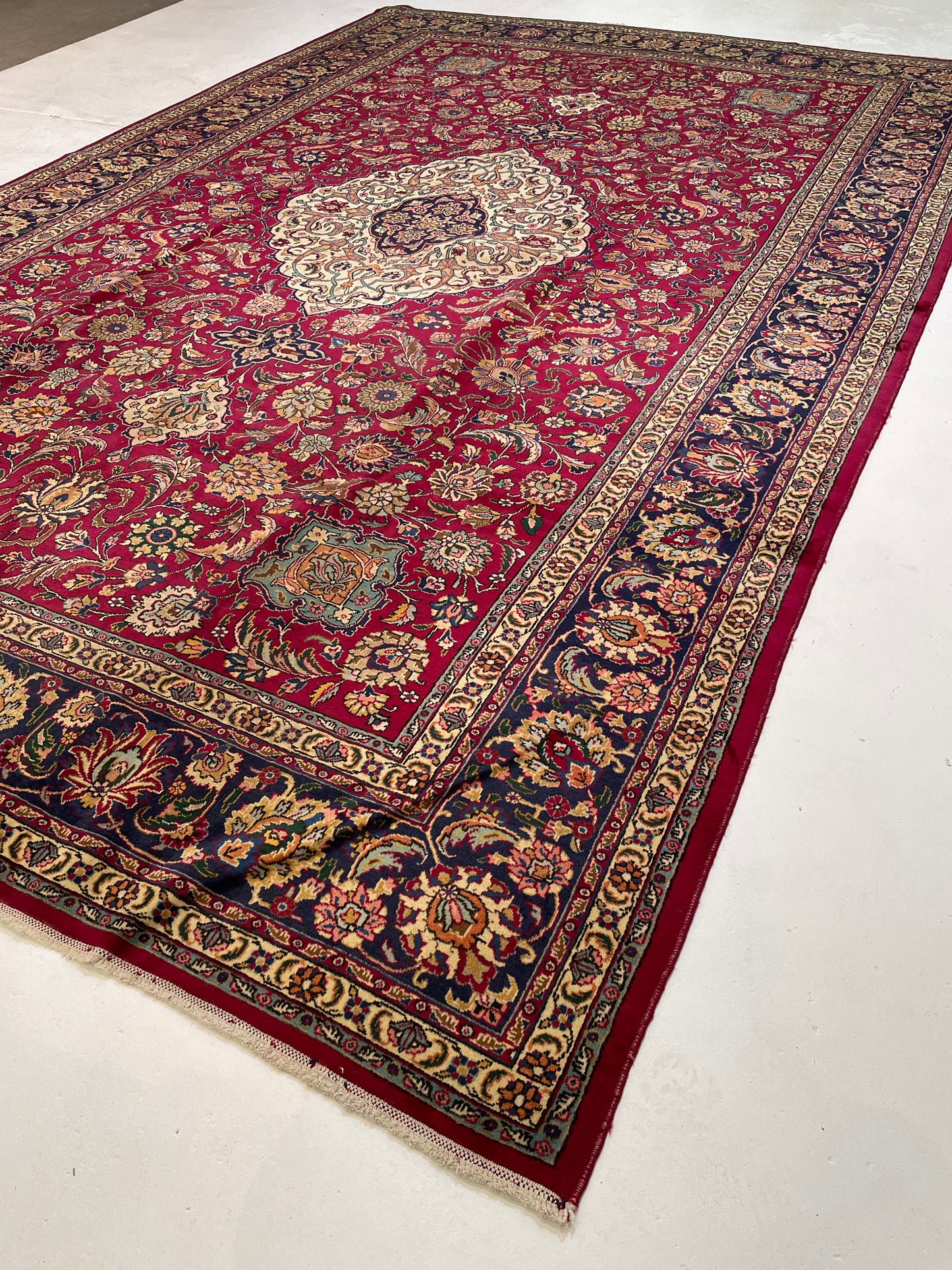 Hand-Knotted Wool Rug Tabriz 10'3" x 15'11"