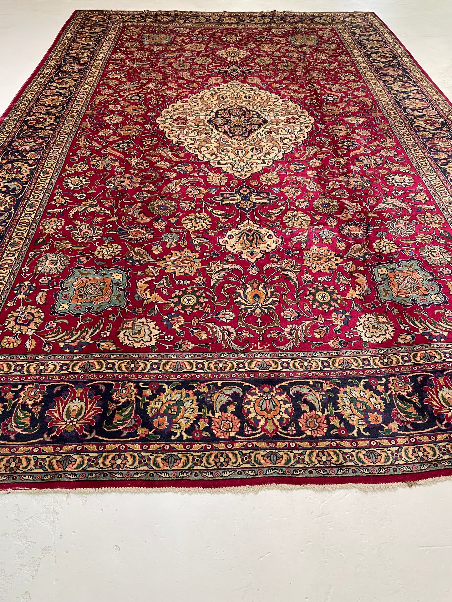 Hand-Knotted Wool Rug Tabriz 10'3" x 15'11"