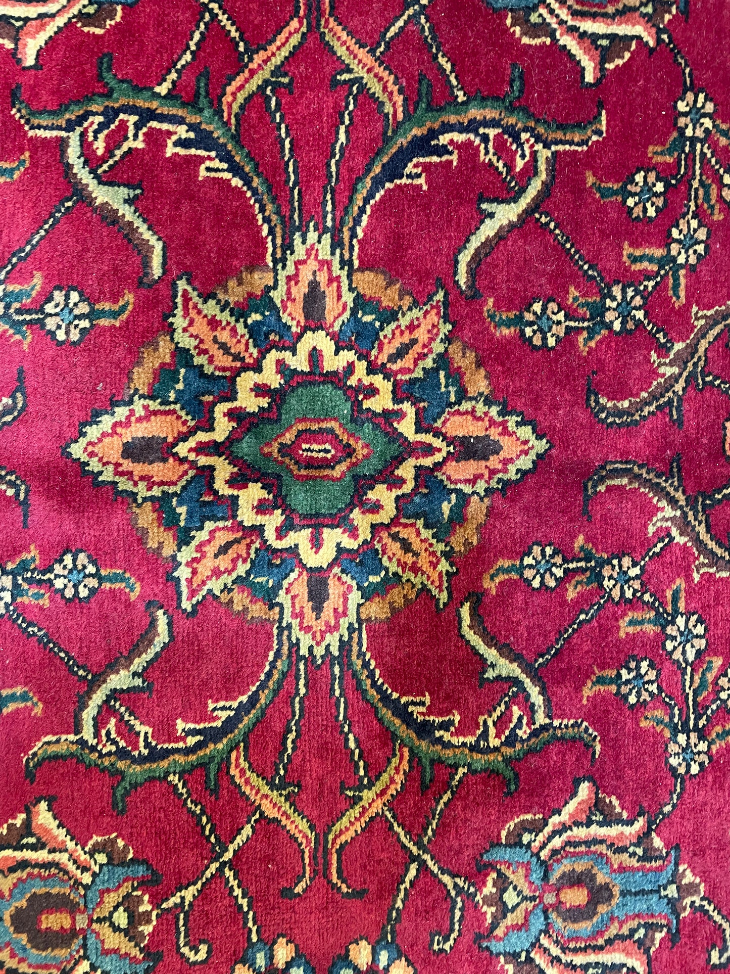 Hand-Knotted Wool Rug Tabriz Signed 11'4" x 15'3"