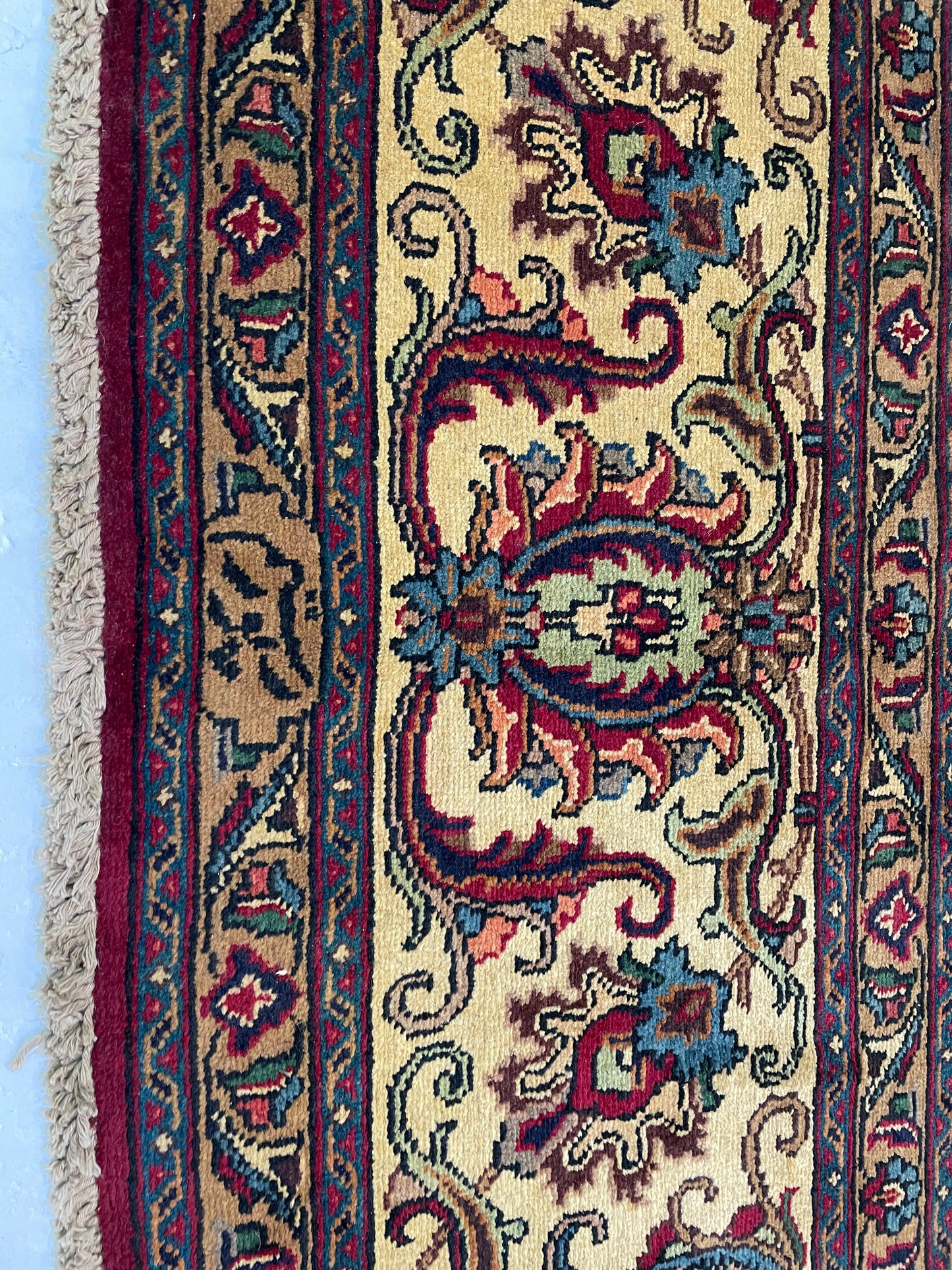Hand-Knotted Wool Rug Tabriz Signed 11'4" x 15'3"
