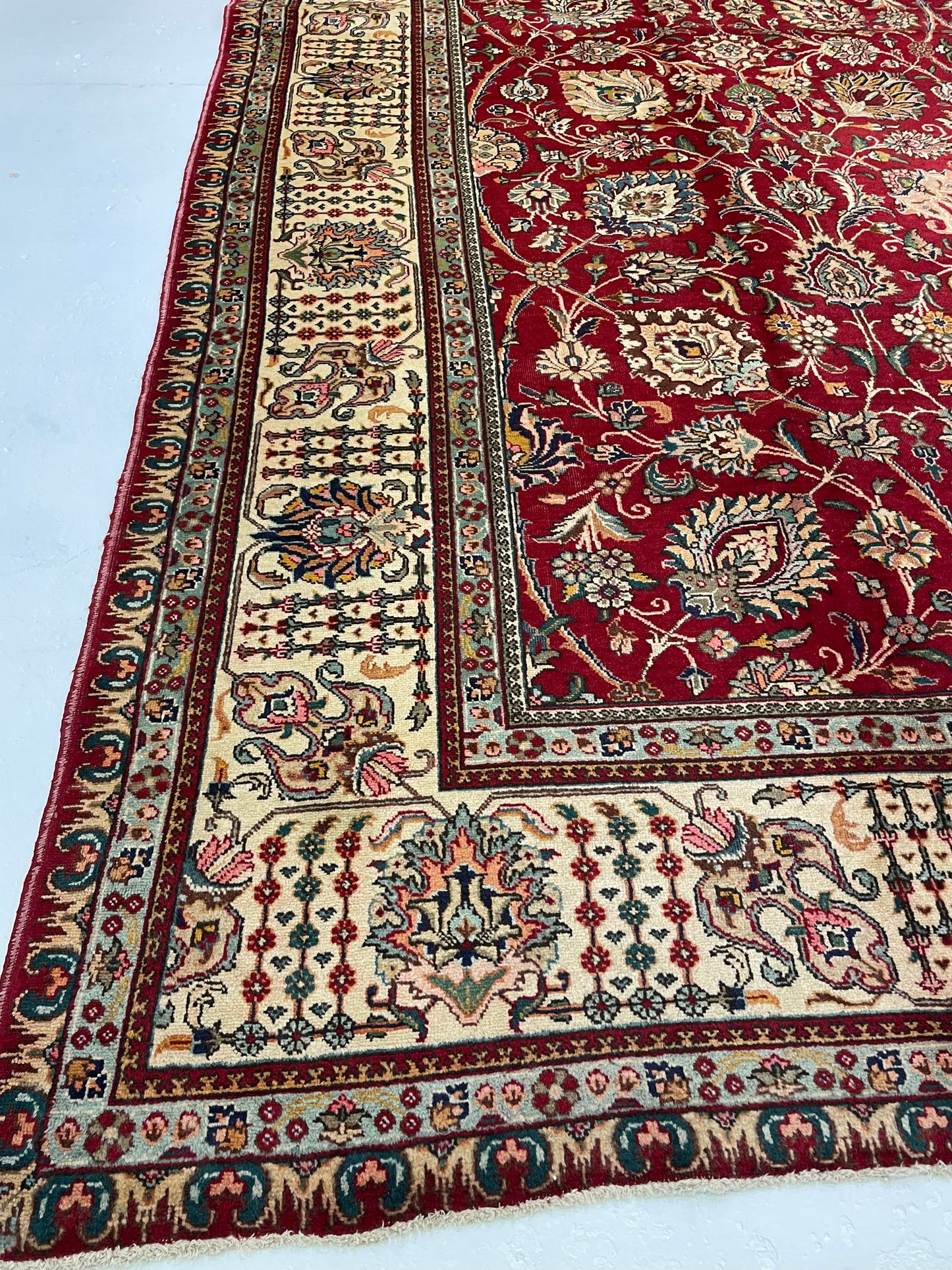 Hand-Knotted Wool Rug Tabriz 11'5" x 16'