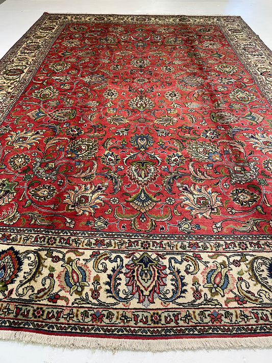 Hand-Knotted Wool Rug Tabriz 10'10" x 16'