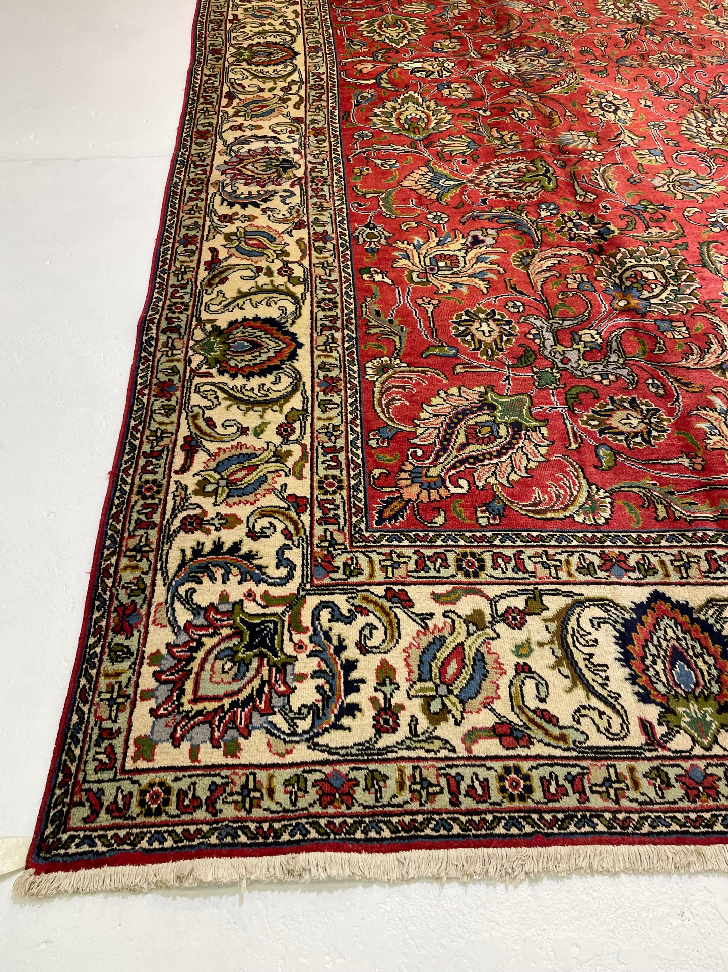 Hand-Knotted Wool Rug Tabriz 10'10" x 16'