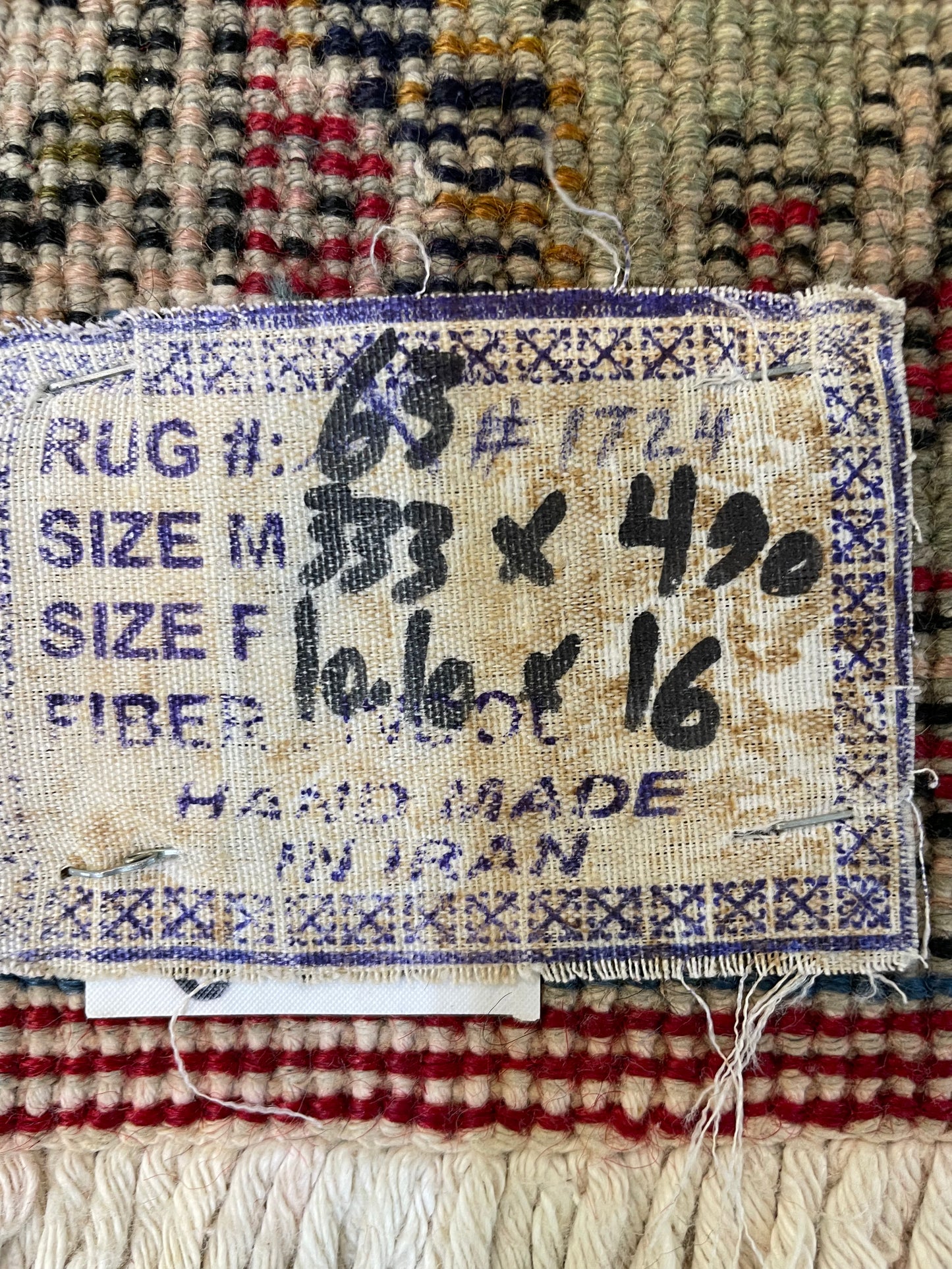 Hand-Knotted Wool Rug Tabriz 10'10" x 16'