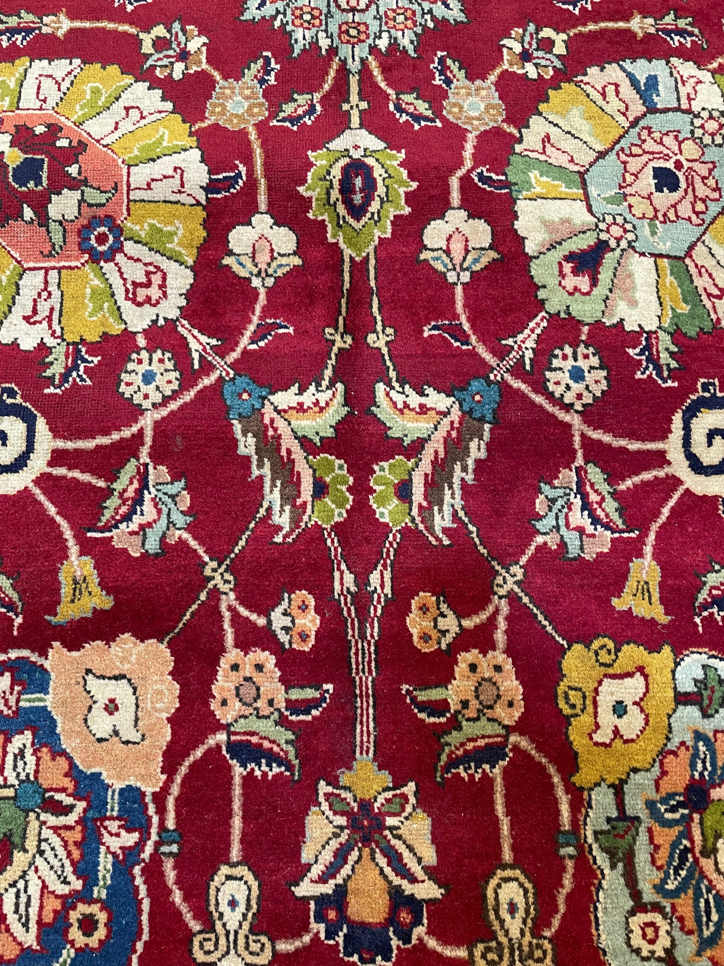 Hand-Knotted Wool Rug Tabriz Signed 11'8" x 16'7"