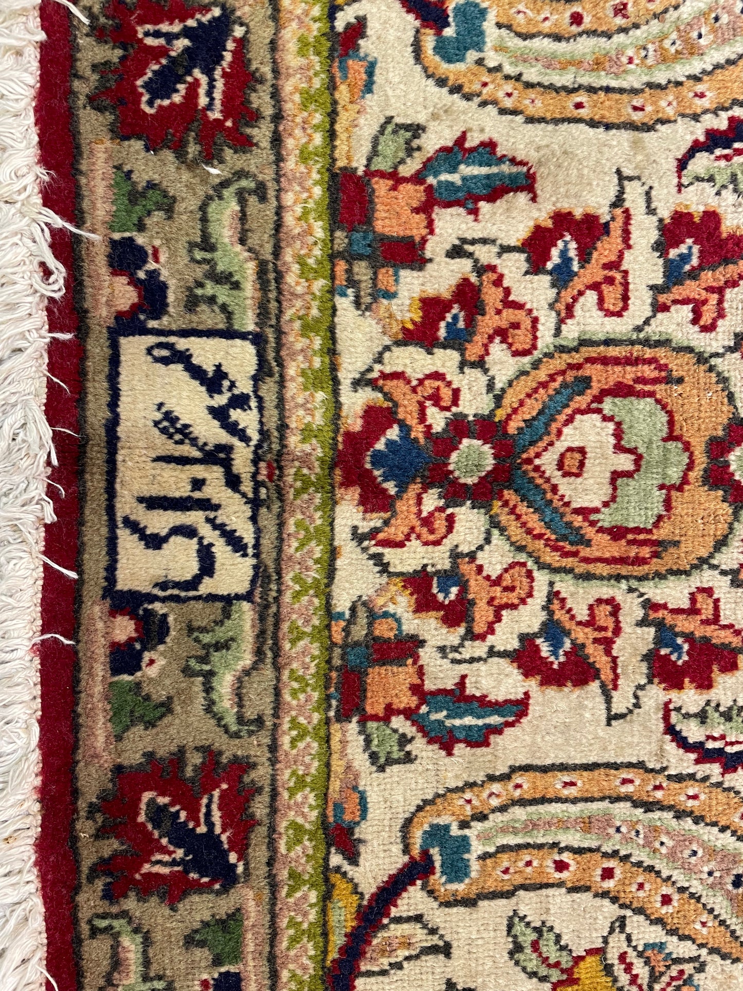 Hand-Knotted Wool Rug Tabriz Signed 11'8" x 16'7"