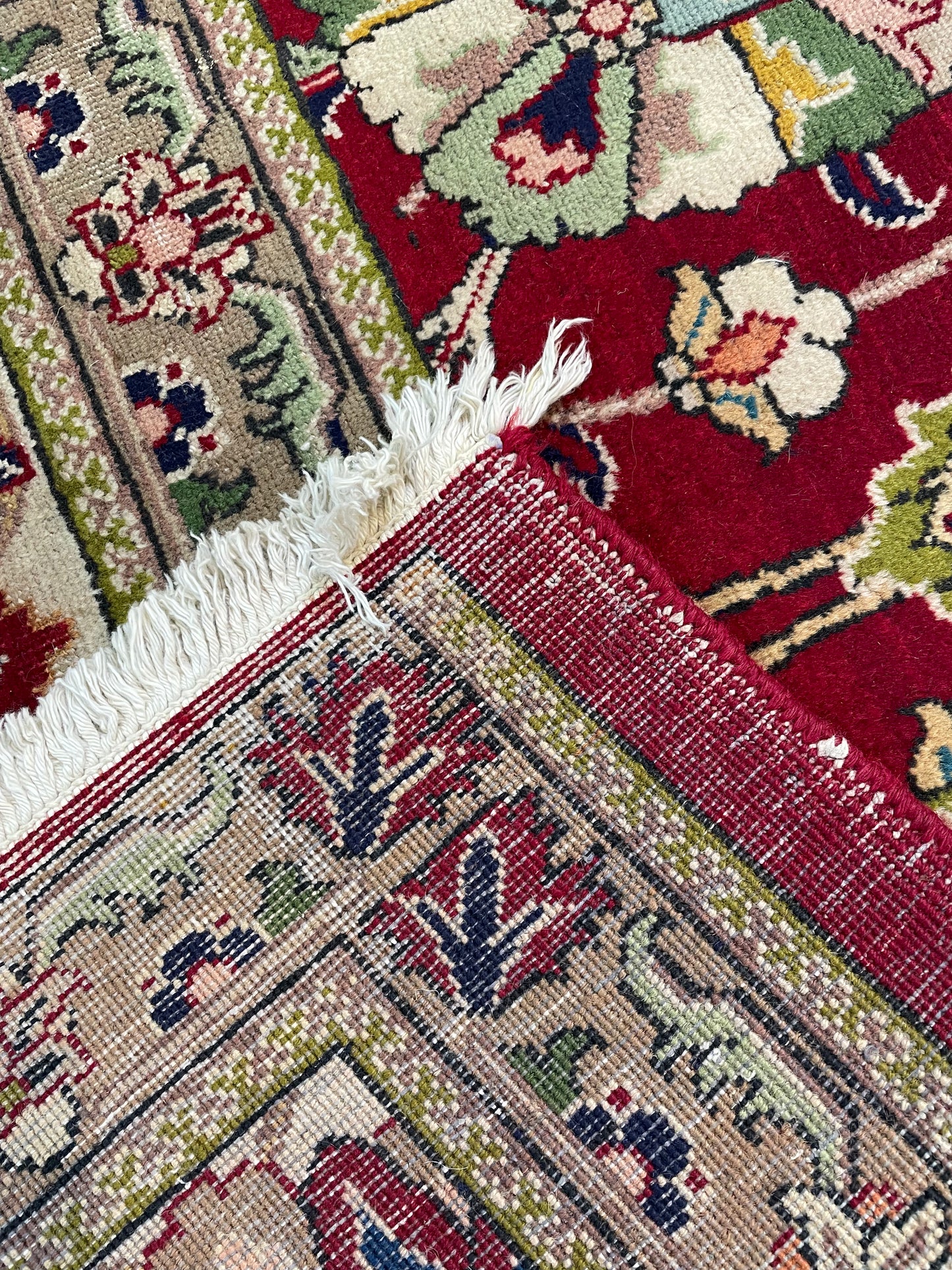 Hand-Knotted Wool Rug Tabriz Signed 11'8" x 16'7"