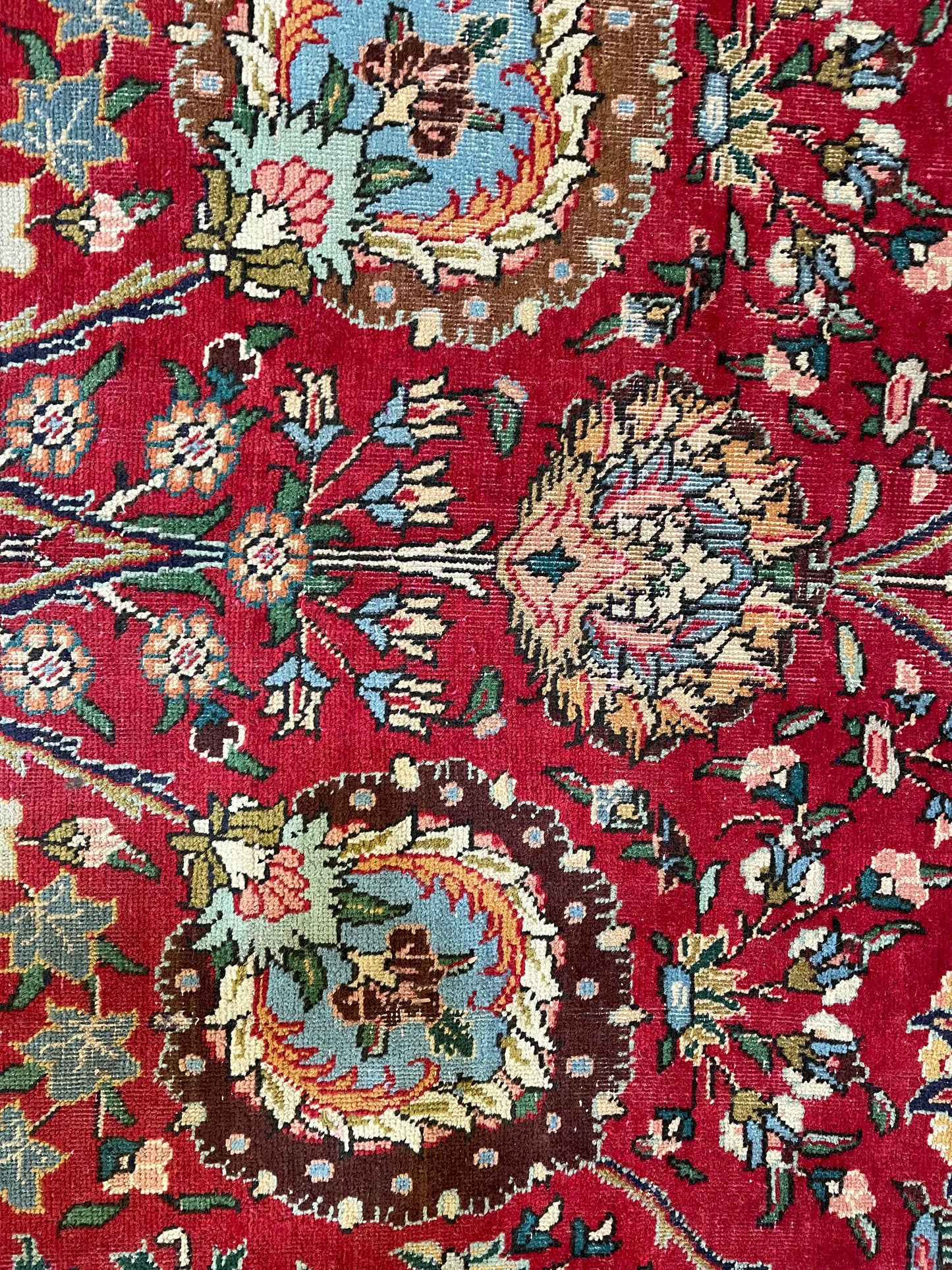 Hand-Knotted Wool Rug Tabriz Signed 9'10" x 16'