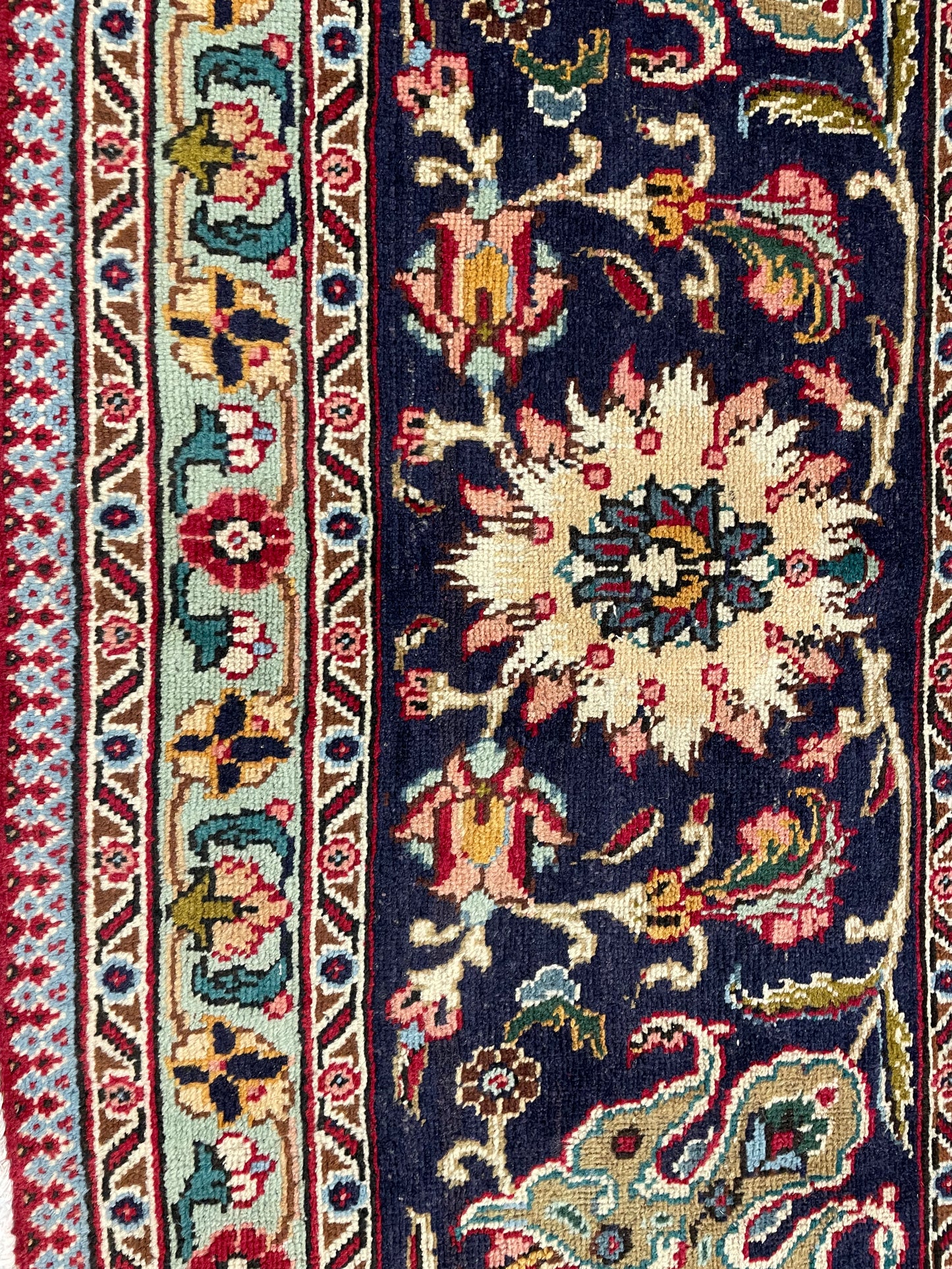 Hand-Knotted Wool Rug Tabriz Signed 9'10" x 16'