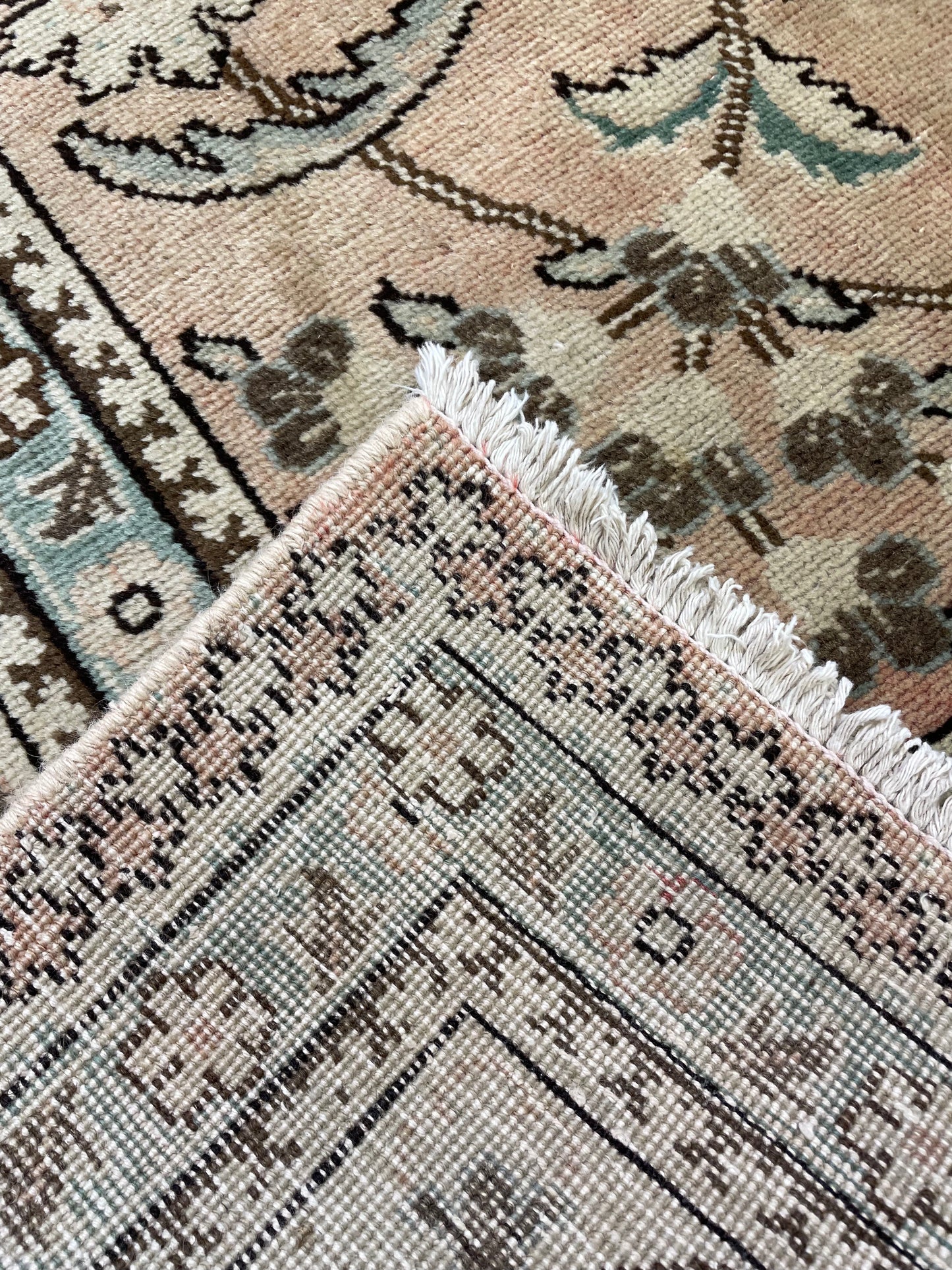 Hand-Knotted Wool Rug Tabriz Signed 9'10" x 15'4"
