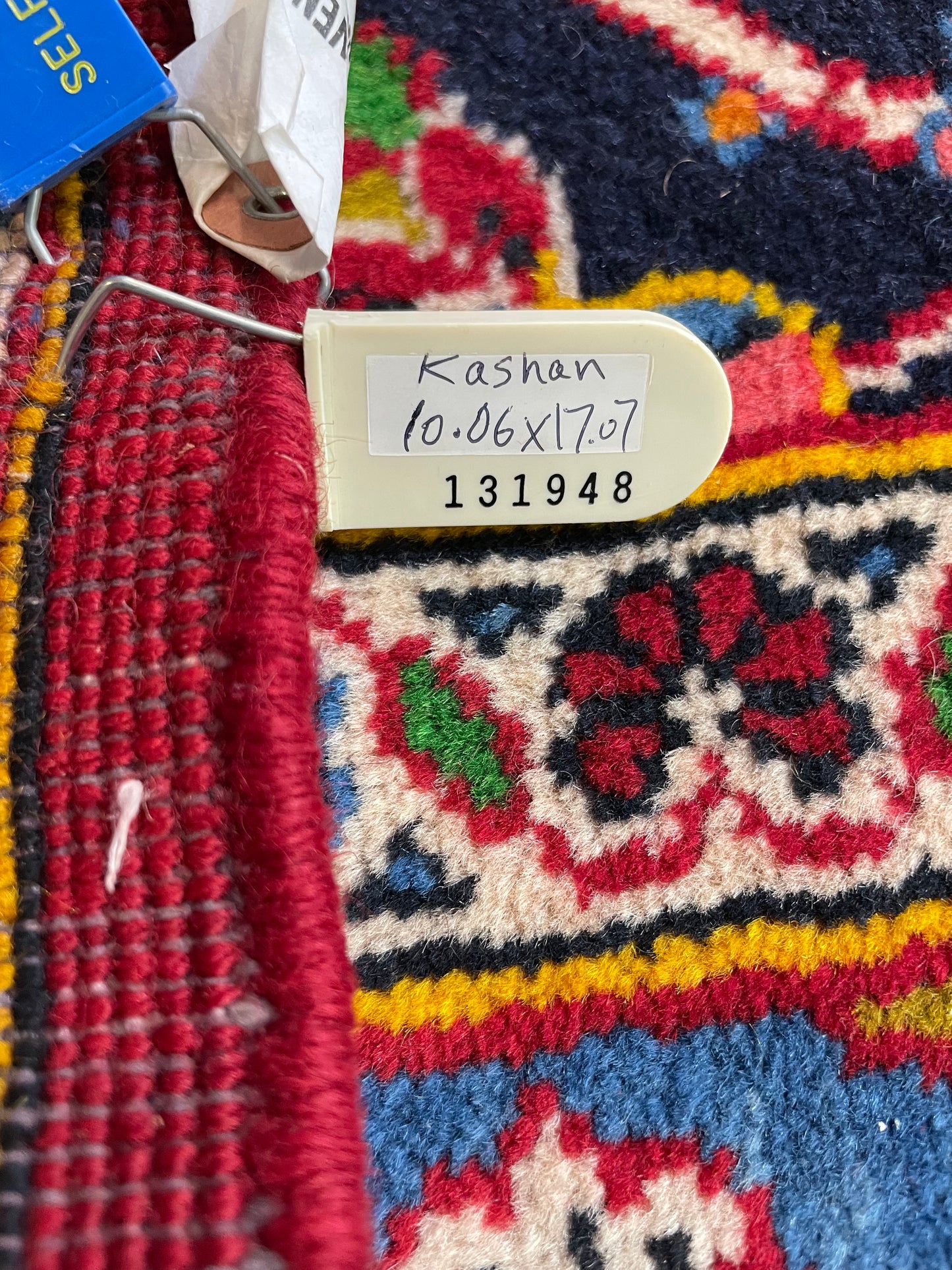 Hand-Knotted Wool Rug Kashan 10'6" x 17'7"