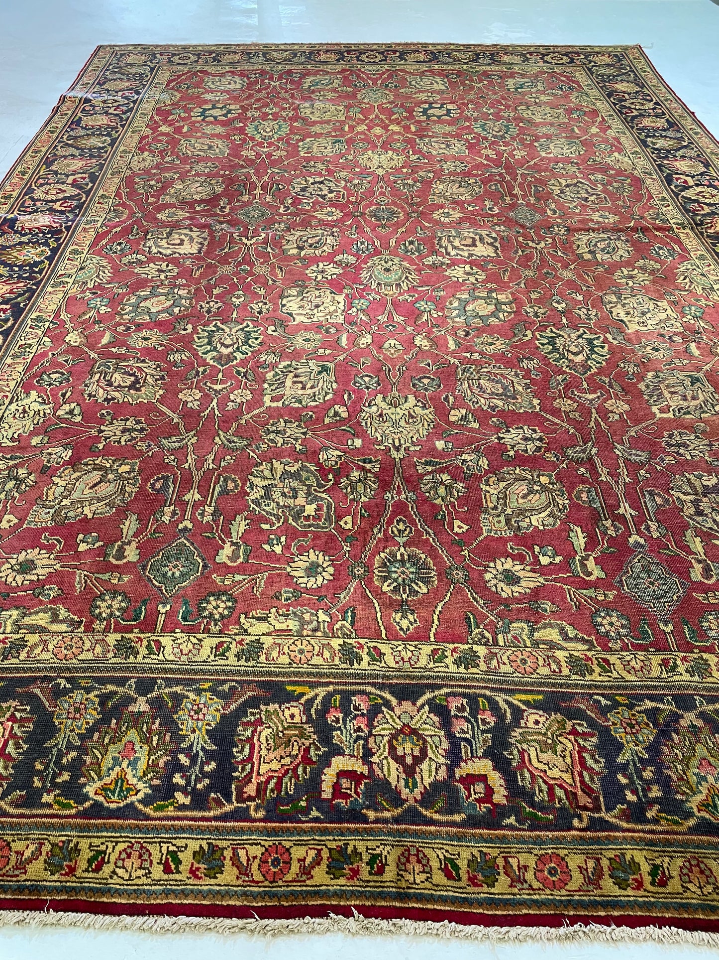 Hand-Knotted Wool Rug Tabriz 10'3" x 15'8"