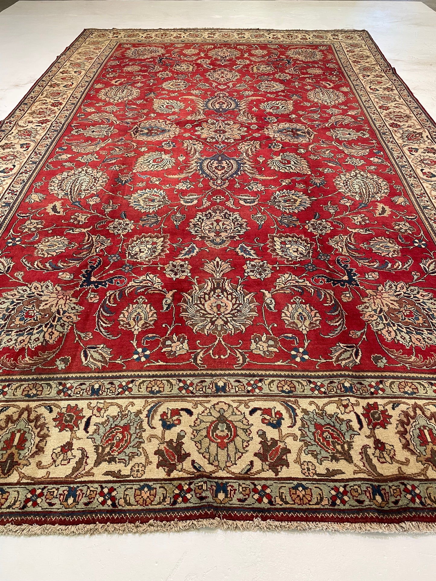 Hand-Knotted Wool Rug Tabriz 9'8" x 16'3"