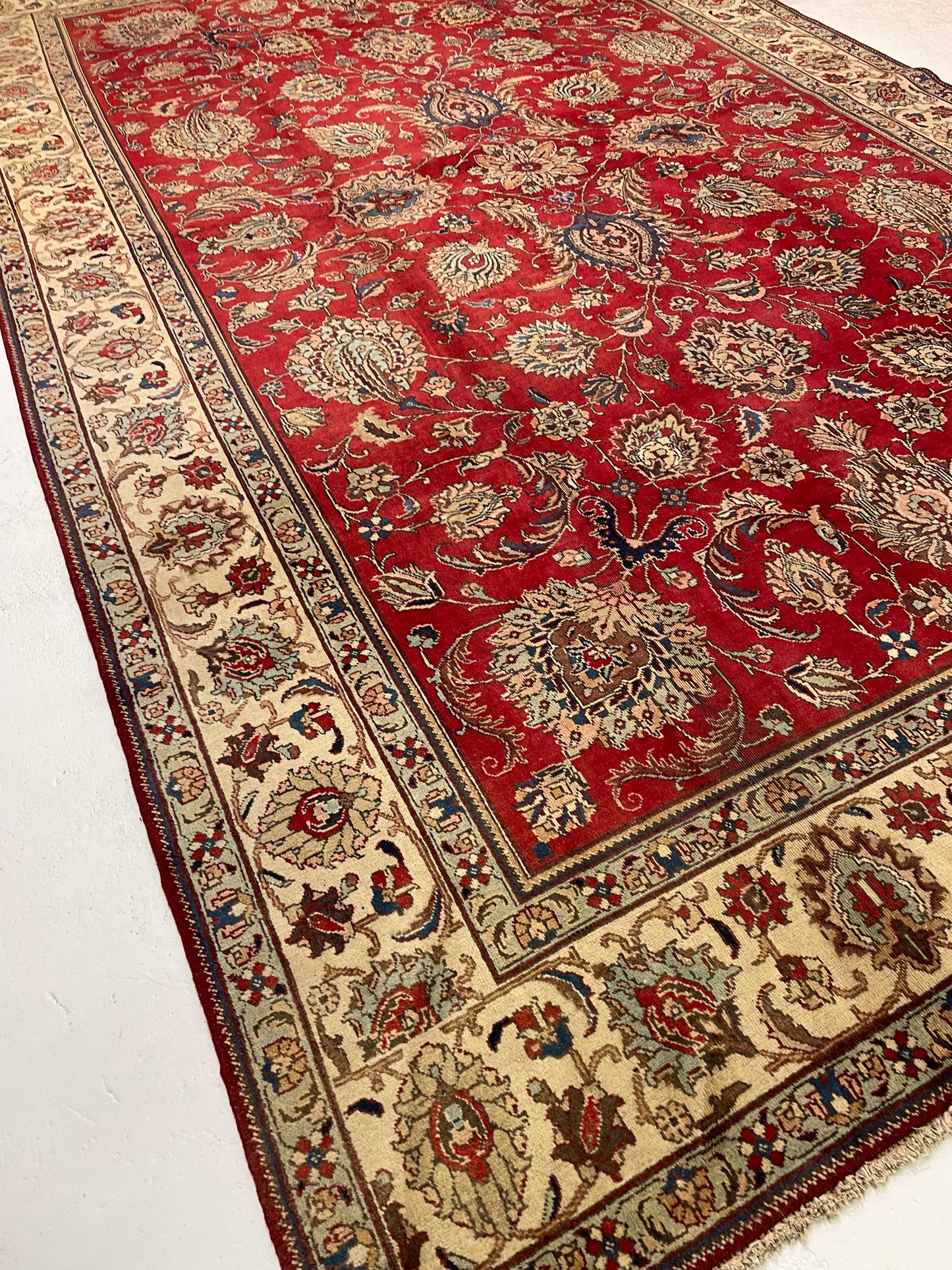 Hand-Knotted Wool Rug Tabriz 9'8" x 16'3"