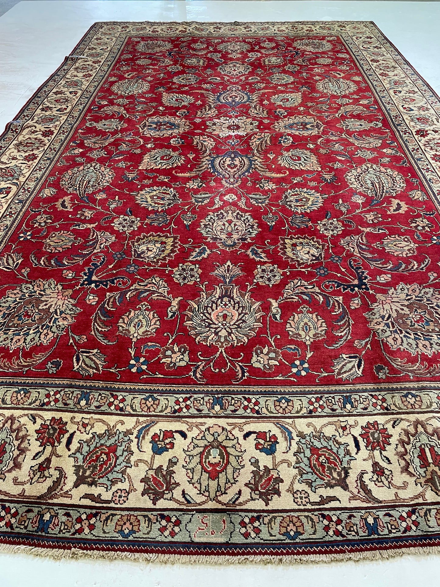 Hand-Knotted Wool Rug Tabriz 9'8" x 16'3"