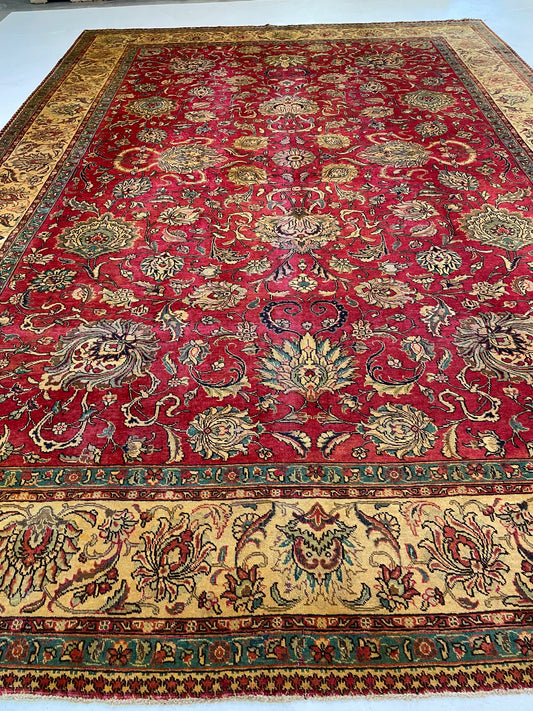 Hand-Knotted Wool Rug Tabriz 11'5" x 16'3"