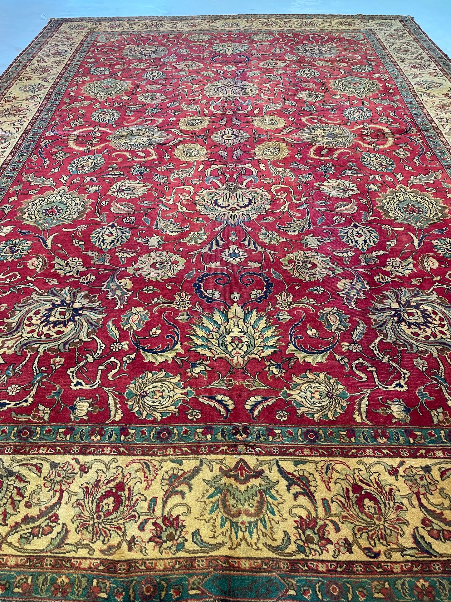 Hand-Knotted Wool Rug Tabriz 11'5" x 16'3"