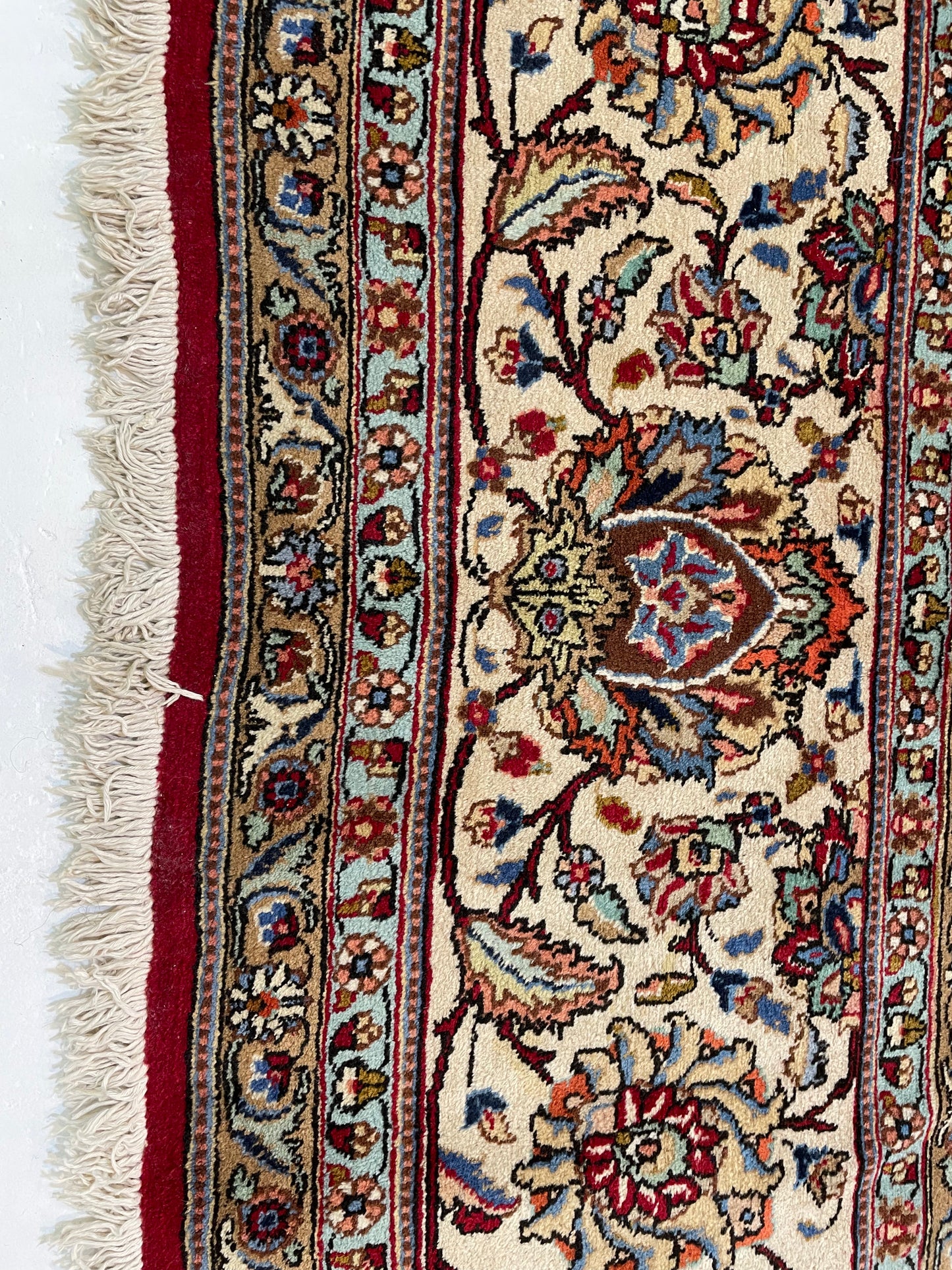 Hand-Knotted Wool Rug Tabriz Square 12'10" x 13'