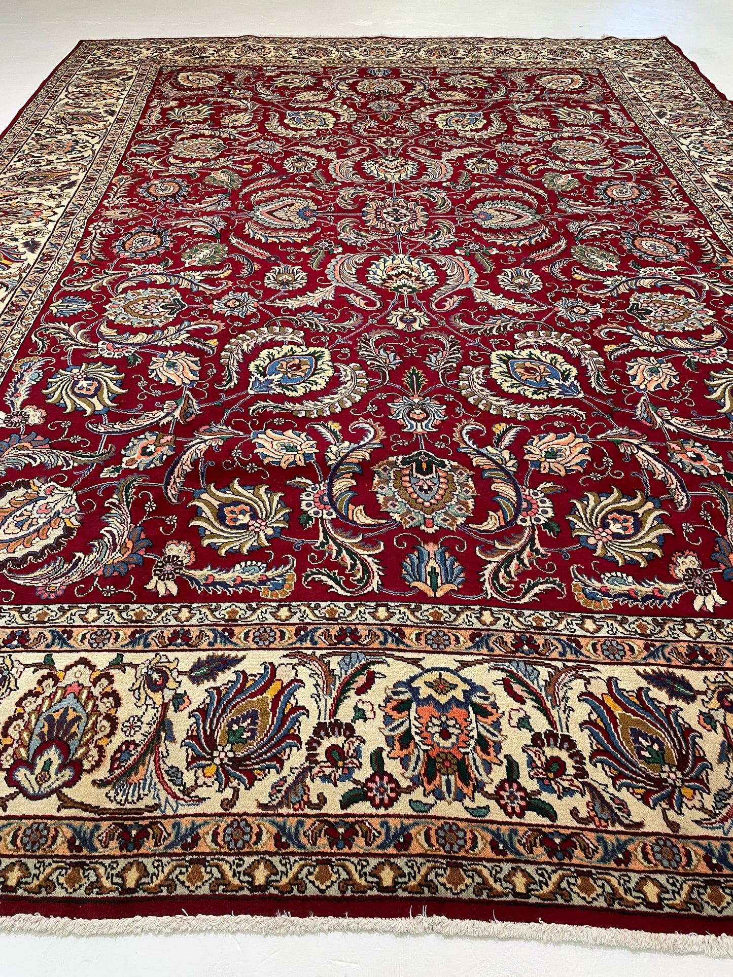 Hand-Knotted Wool Rug Tabriz 11' x 15'2"