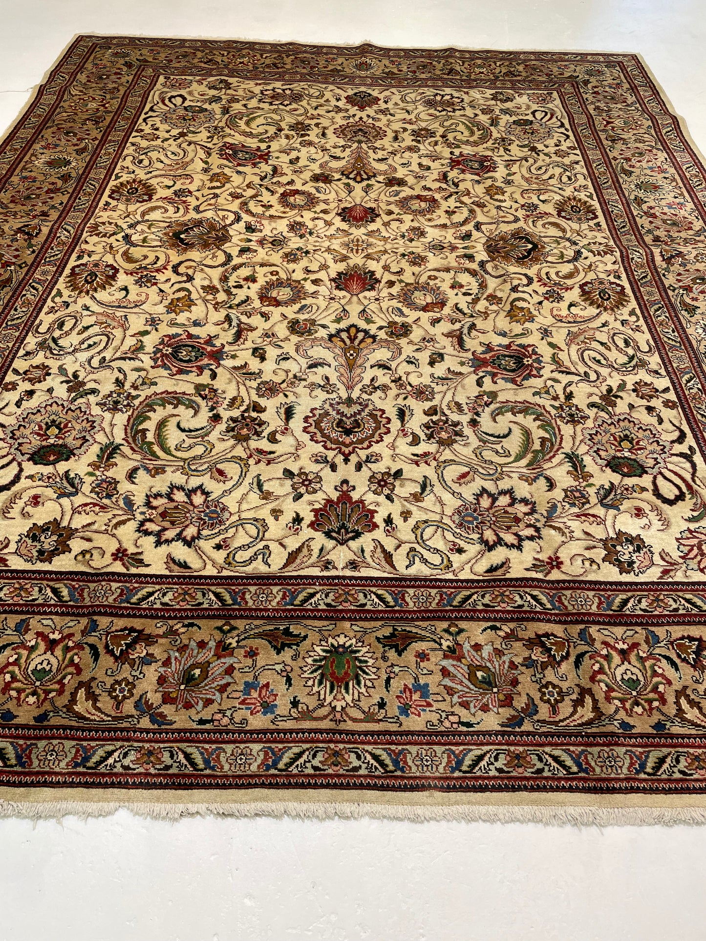 Hand-Knotted Wool Rug Tabriz 10' x 12'6"