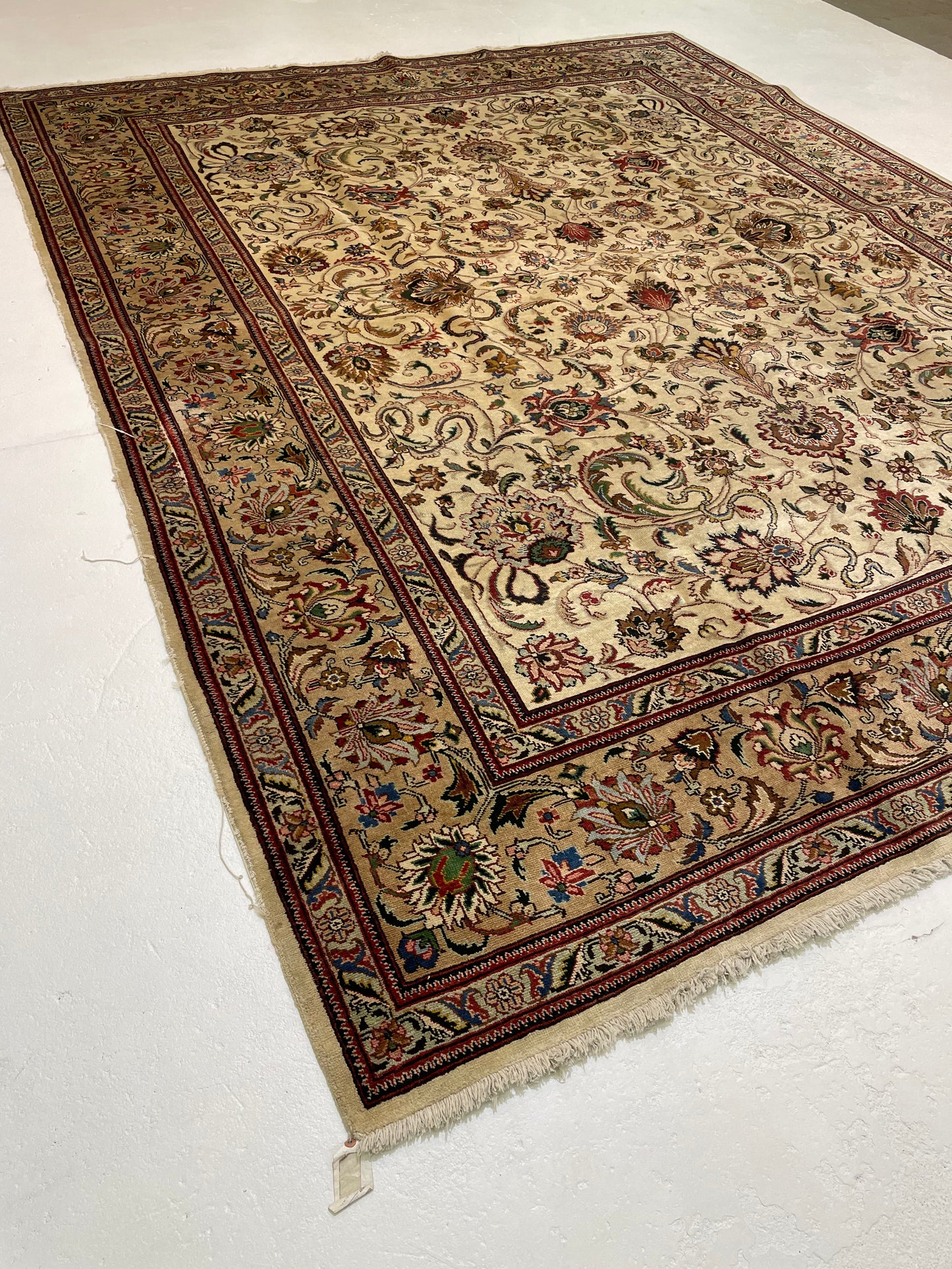 Hand-Knotted Wool Rug Tabriz 10' x 12'6"