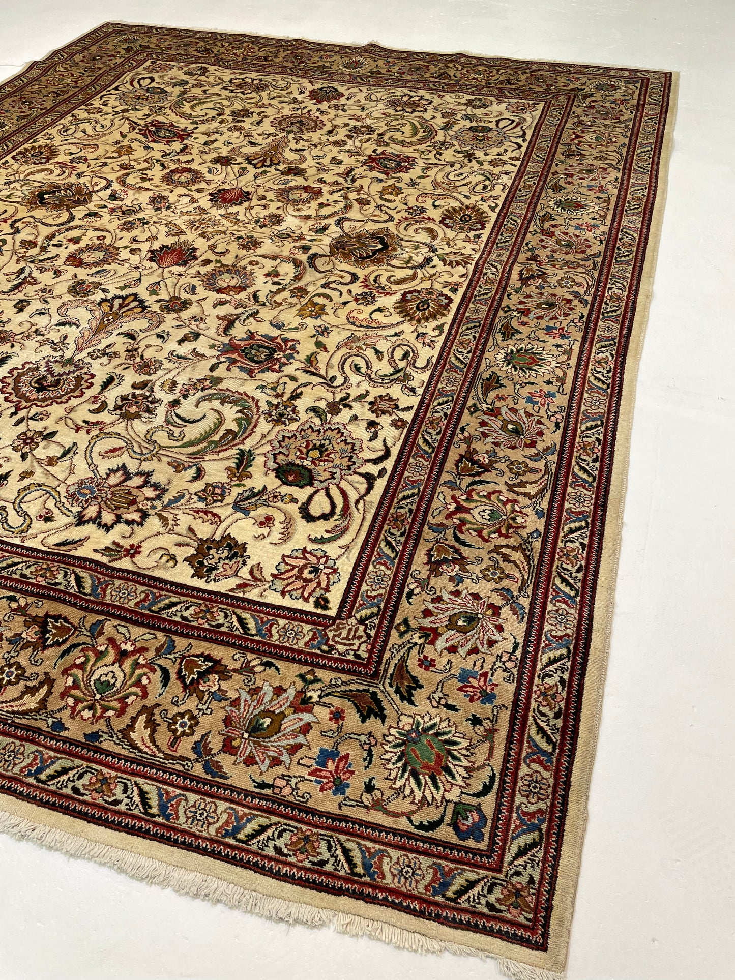 Hand-Knotted Wool Rug Tabriz 10' x 12'6"