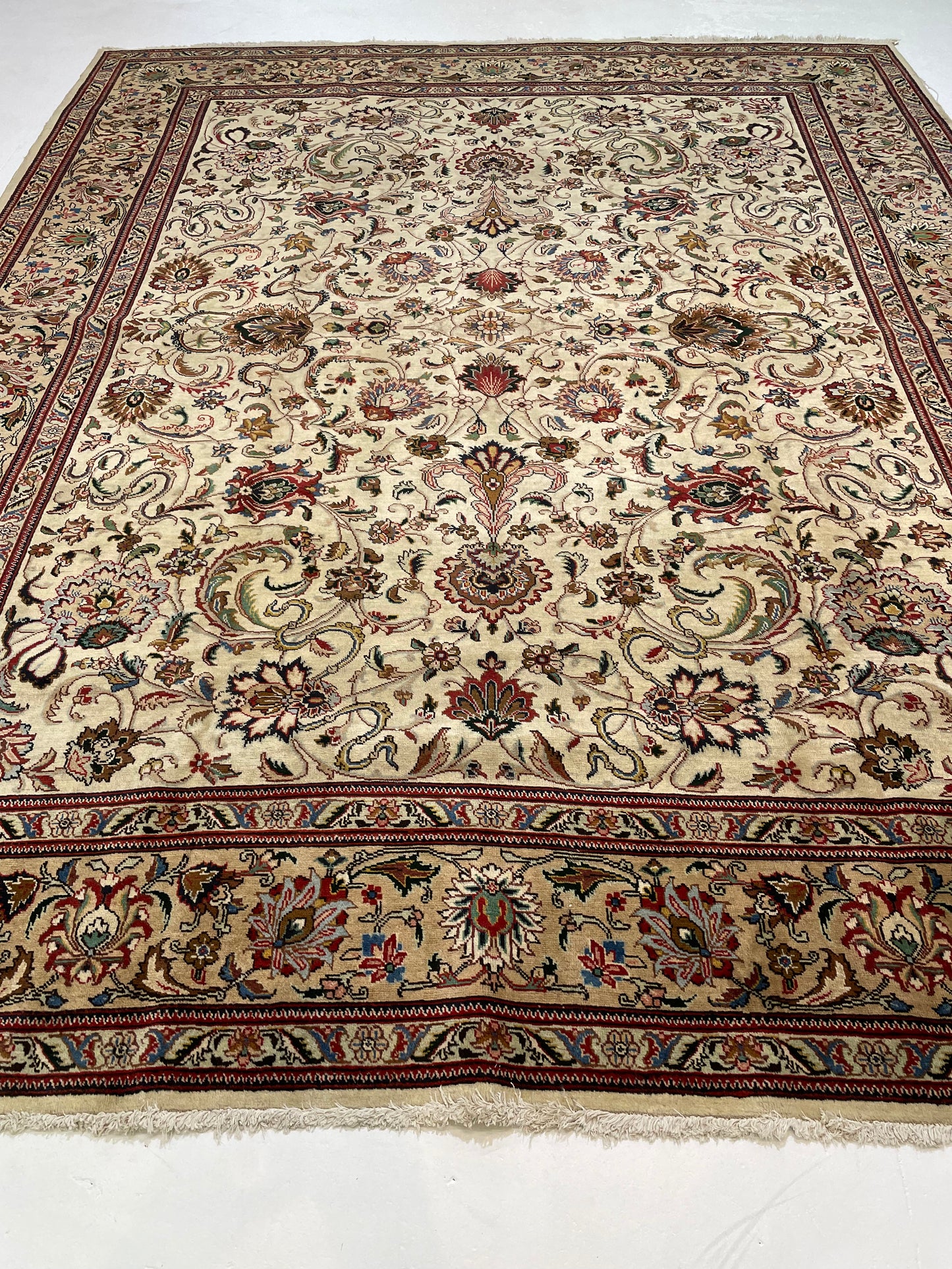 Hand-Knotted Wool Rug Tabriz 10' x 12'6"