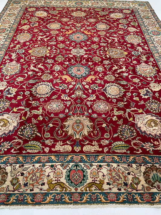 Hand-Knotted Wool Rug Tabriz 10' x 13'2"