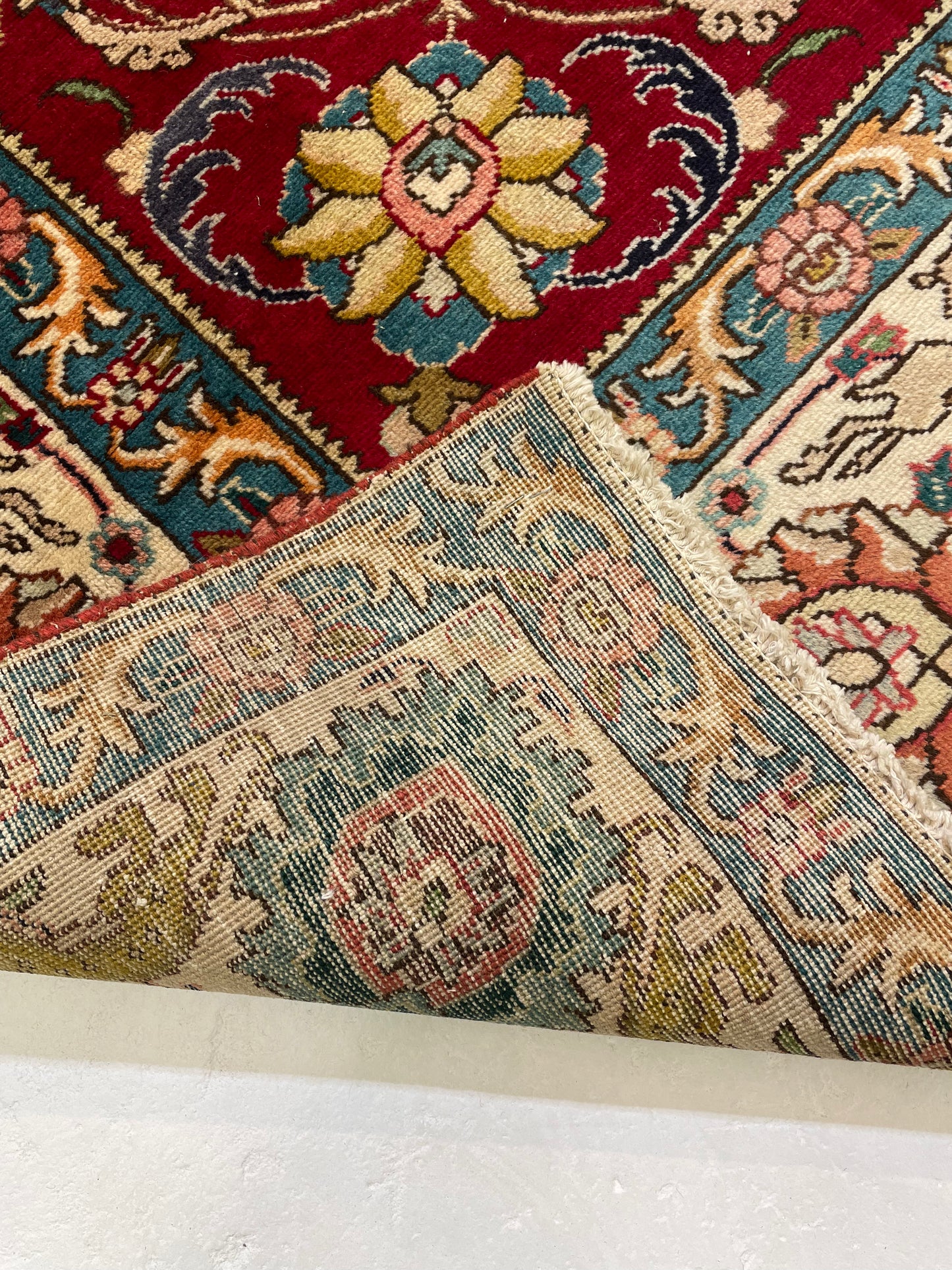 Hand-Knotted Wool Rug Tabriz 10' x 13'2"