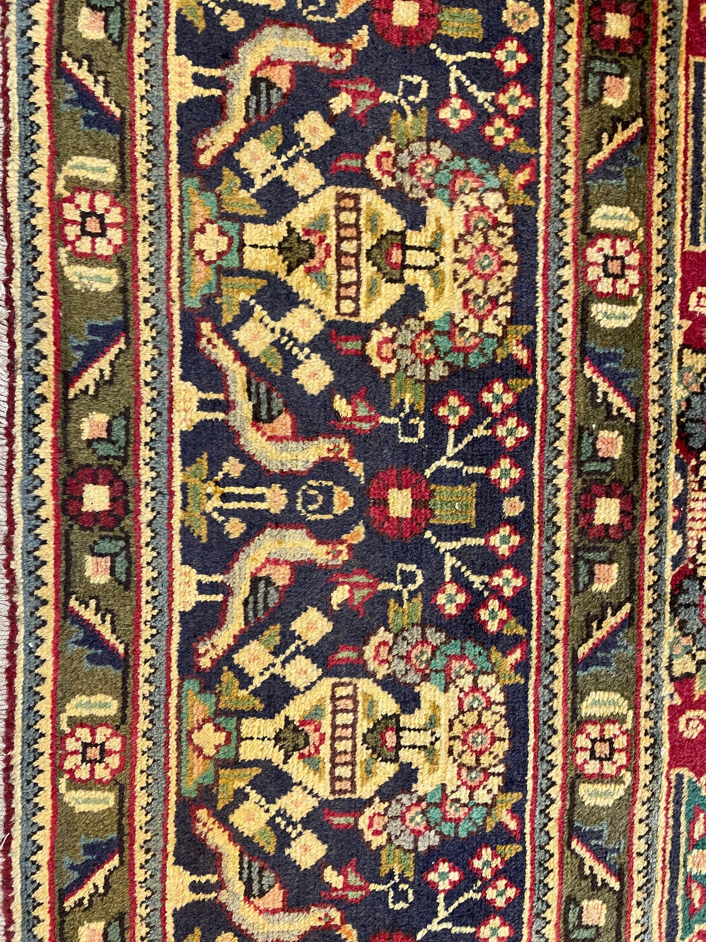 Hand-Knotted Wool Rug Tabriz 9'6" x 12'11"