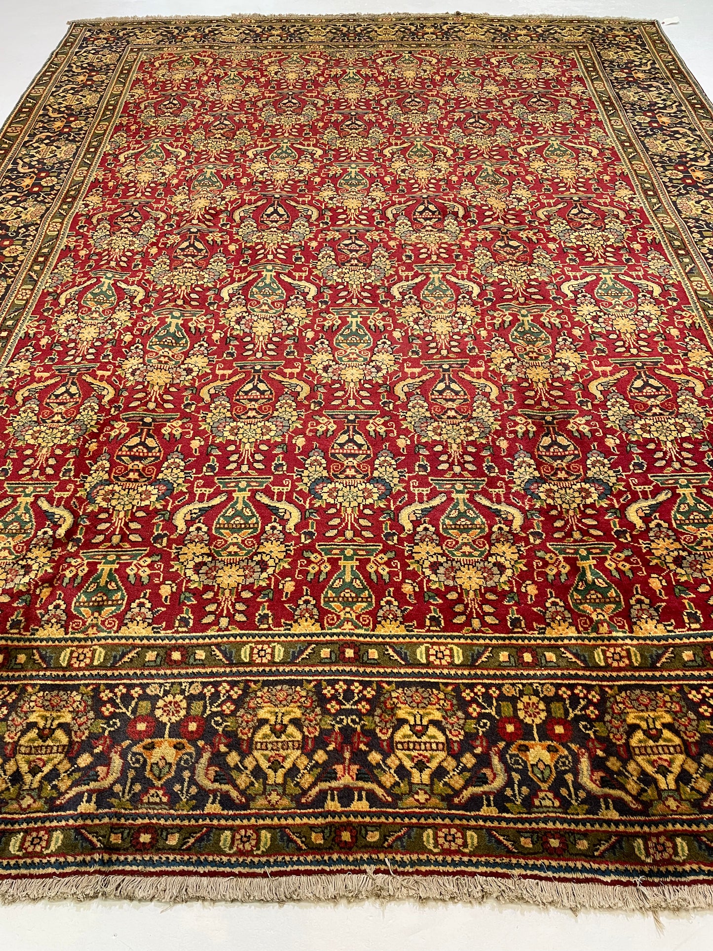 Hand-Knotted Wool Rug Tabriz 9'6" x 12'11"